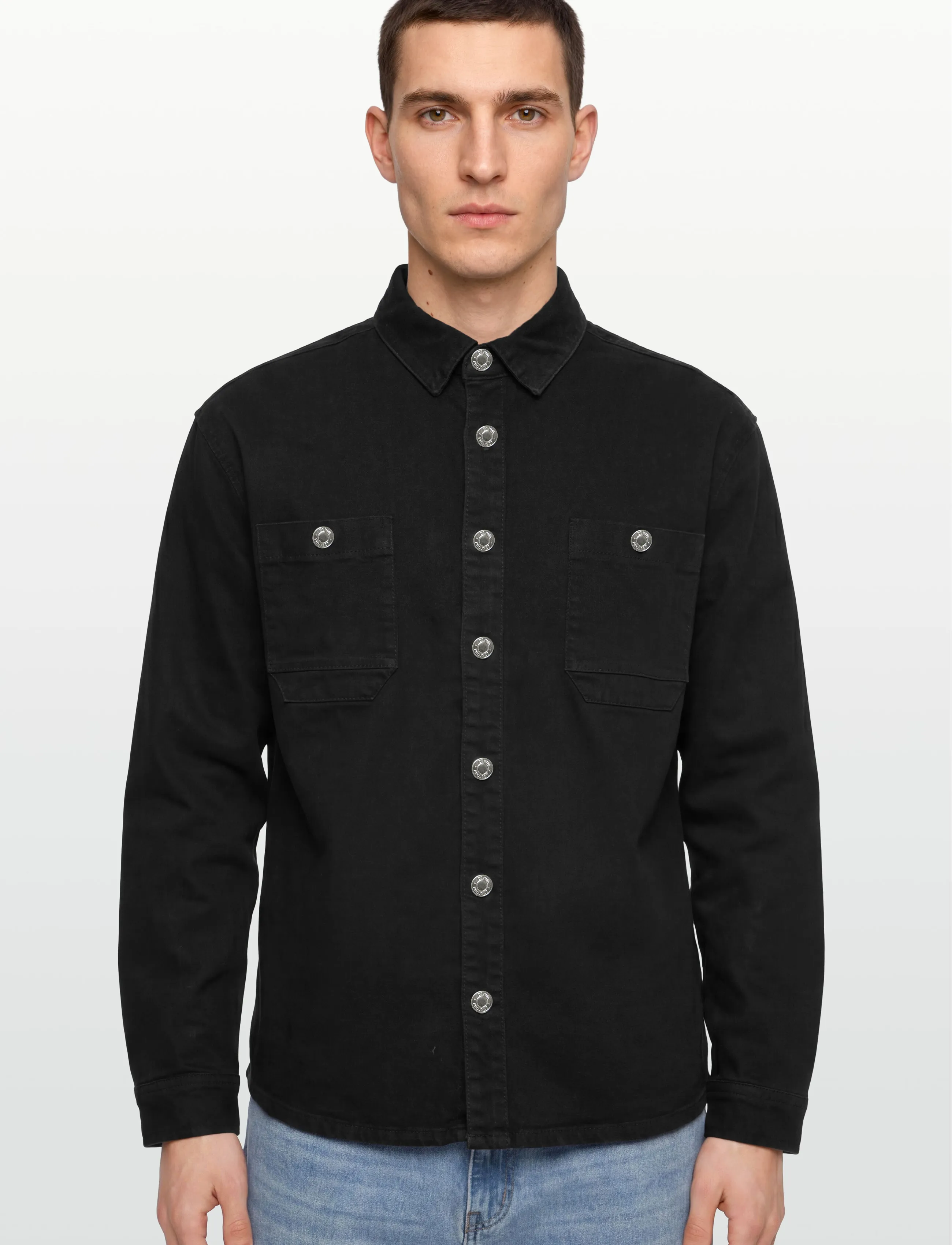 Denim Project - DP Loose Oversized Denim Shirt - sünnipäevakingitused - black washed - 3