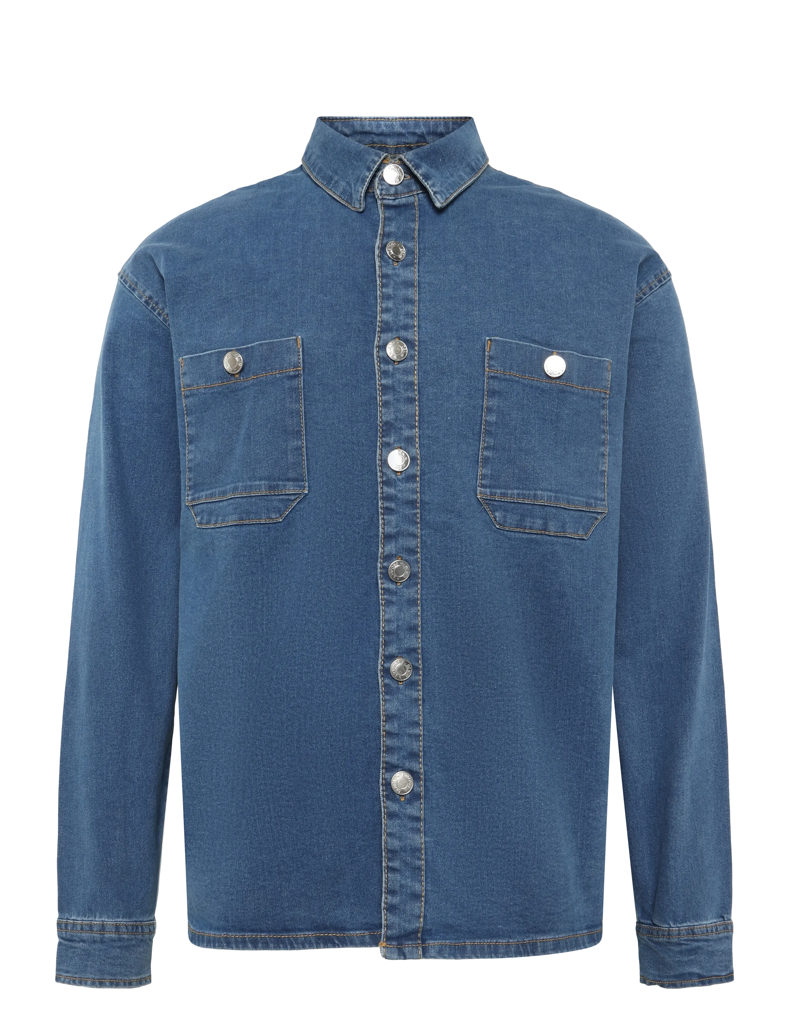 Denim Project DP Loose Oversized Denim Shirt - Denim Project - MID BLUE WASHED / blue