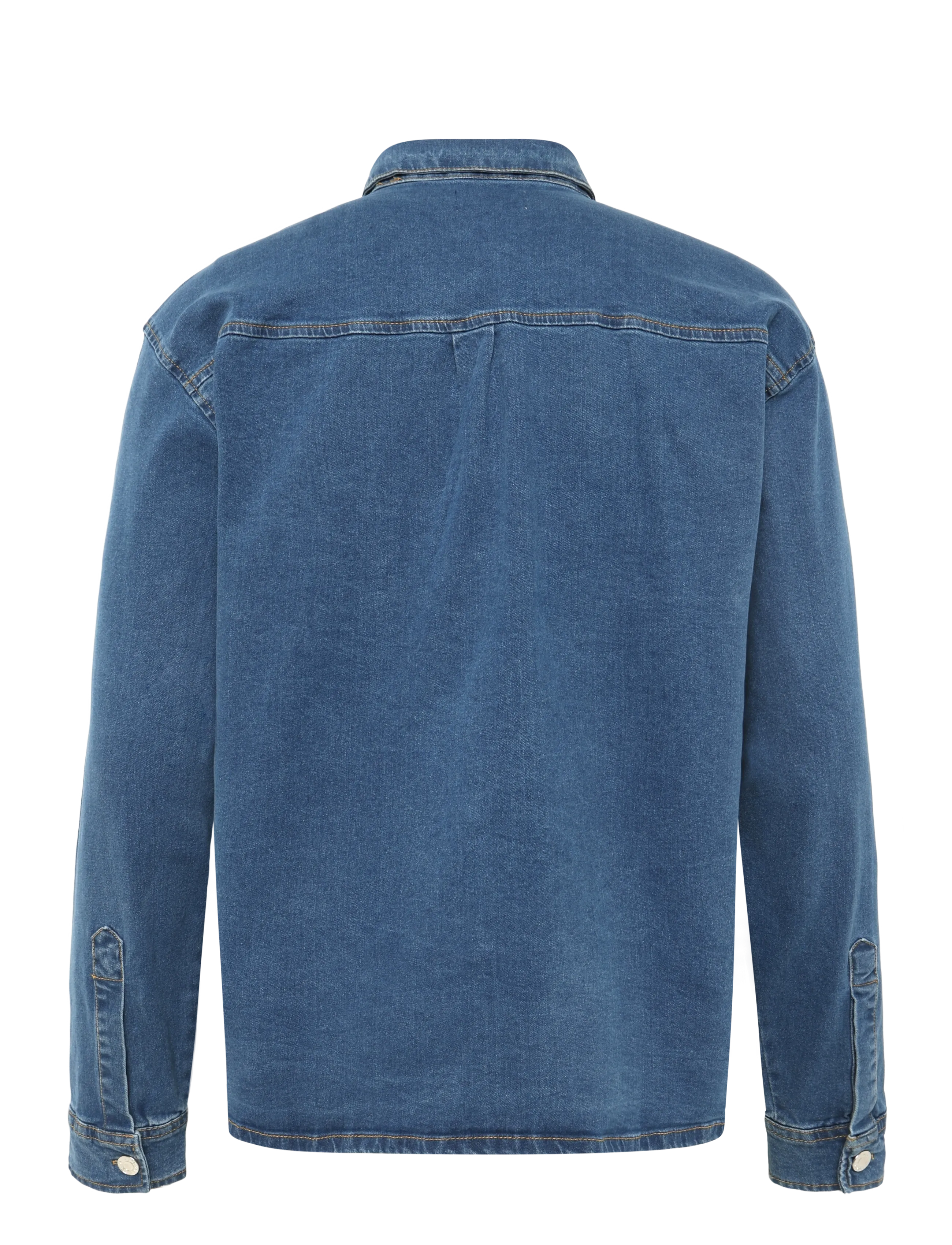 Denim Project - DP Loose Oversized Denim Shirt - sünnipäevakingitused - mid blue washed - 2