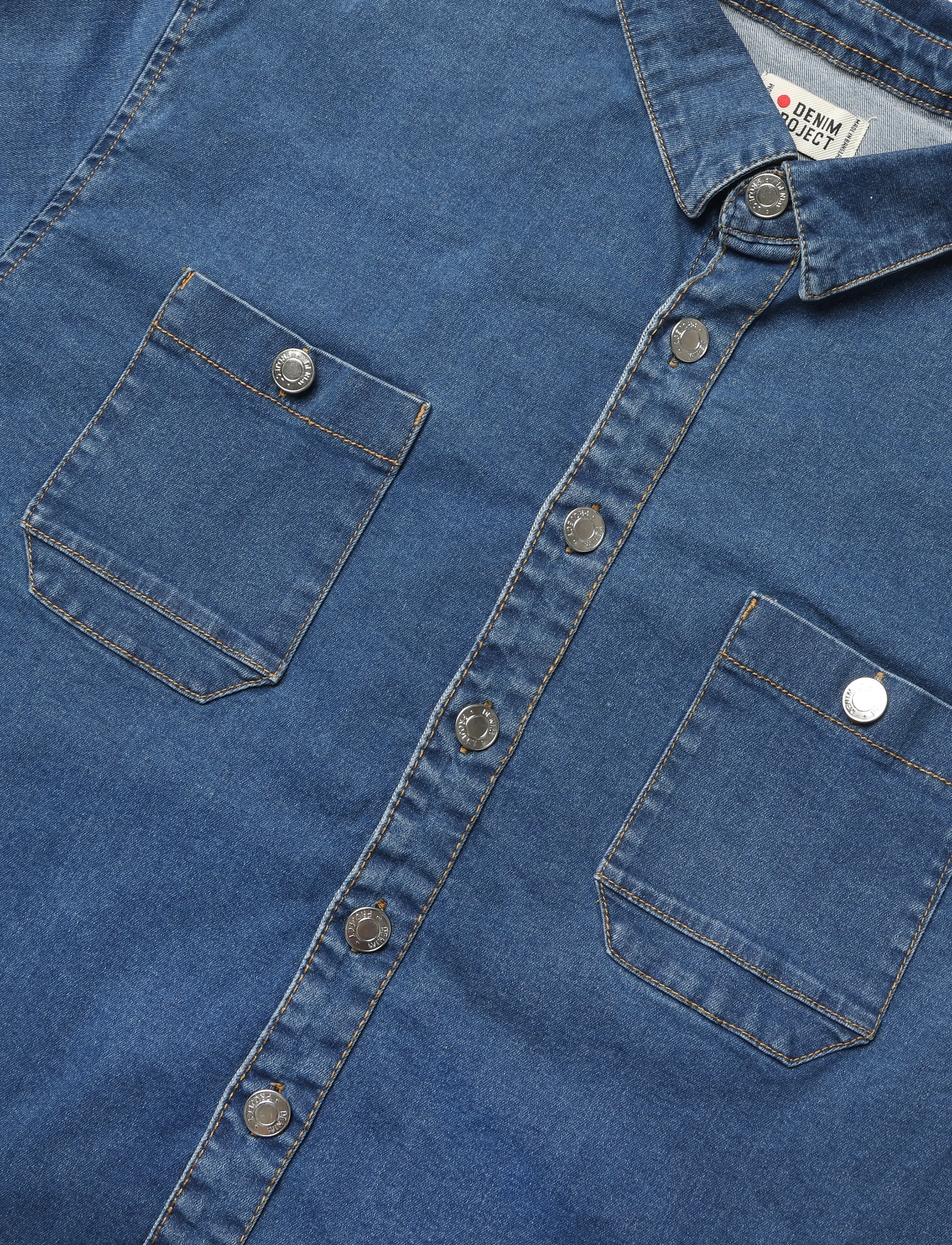 Denim Project - DP Loose Oversized Denim Shirt - sünnipäevakingitused - mid blue washed - 5