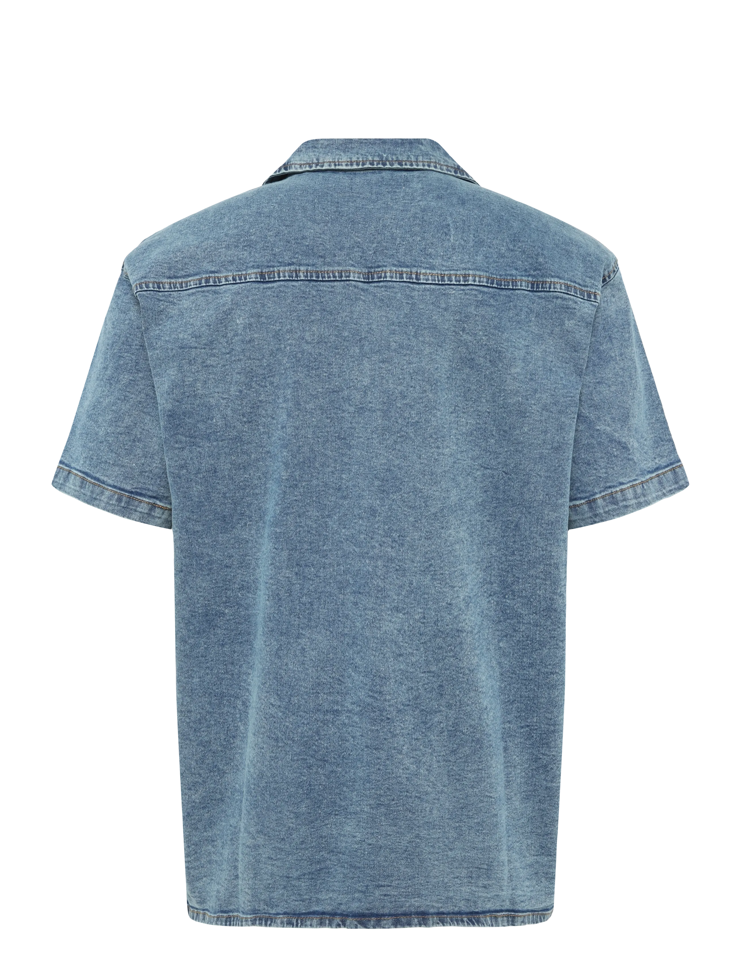 Denim Project - DP Loose SS Denim Shirt - laveste priser - light blue washed - 1