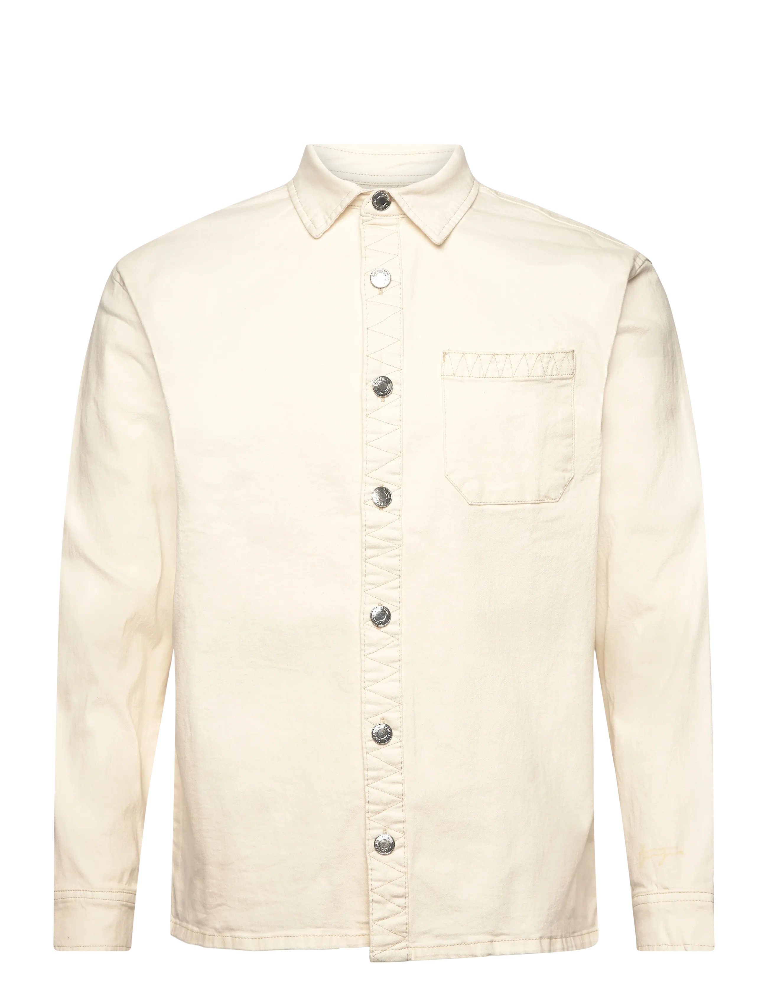 Denim Project DP Stitch Detail Denim Shirt - Vaatteet - JET STREAM / cream