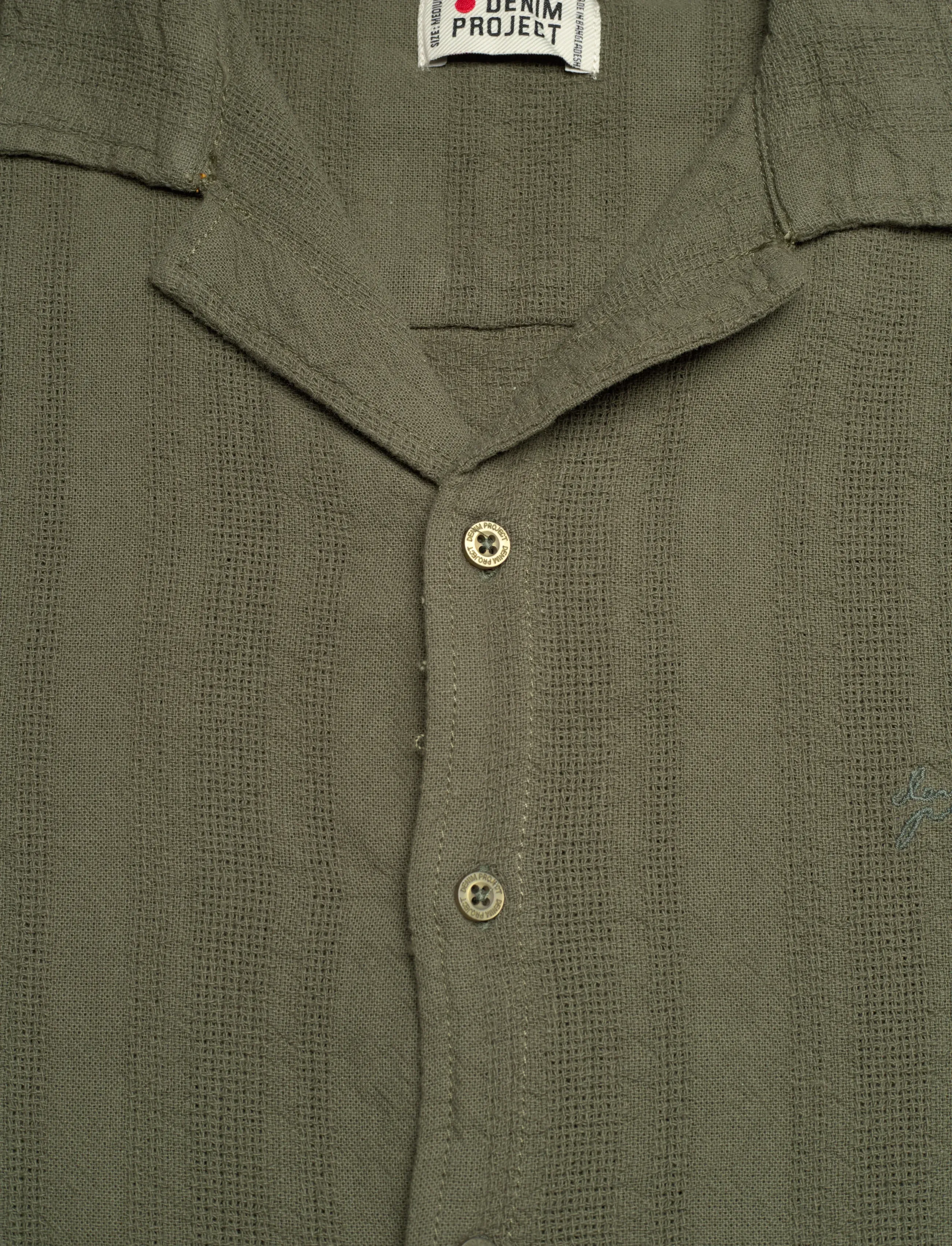 Denim Project - DP Textured Cuban Shirt - olive - 2