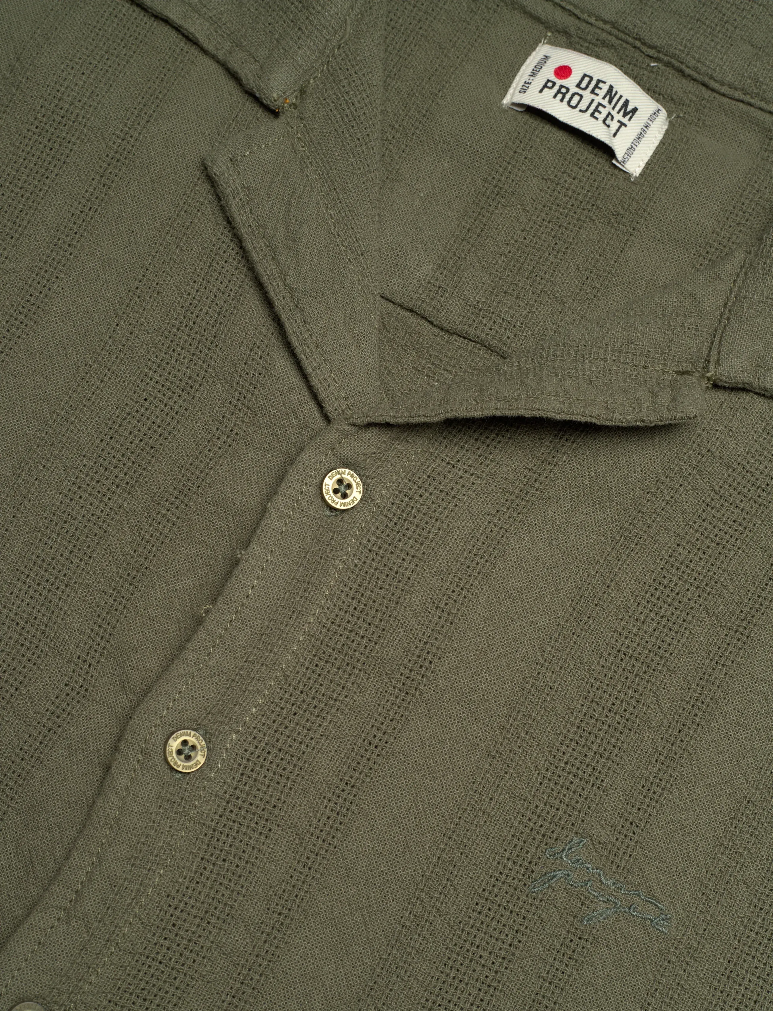 Denim Project - DP Textured Cuban Shirt - olive - 3
