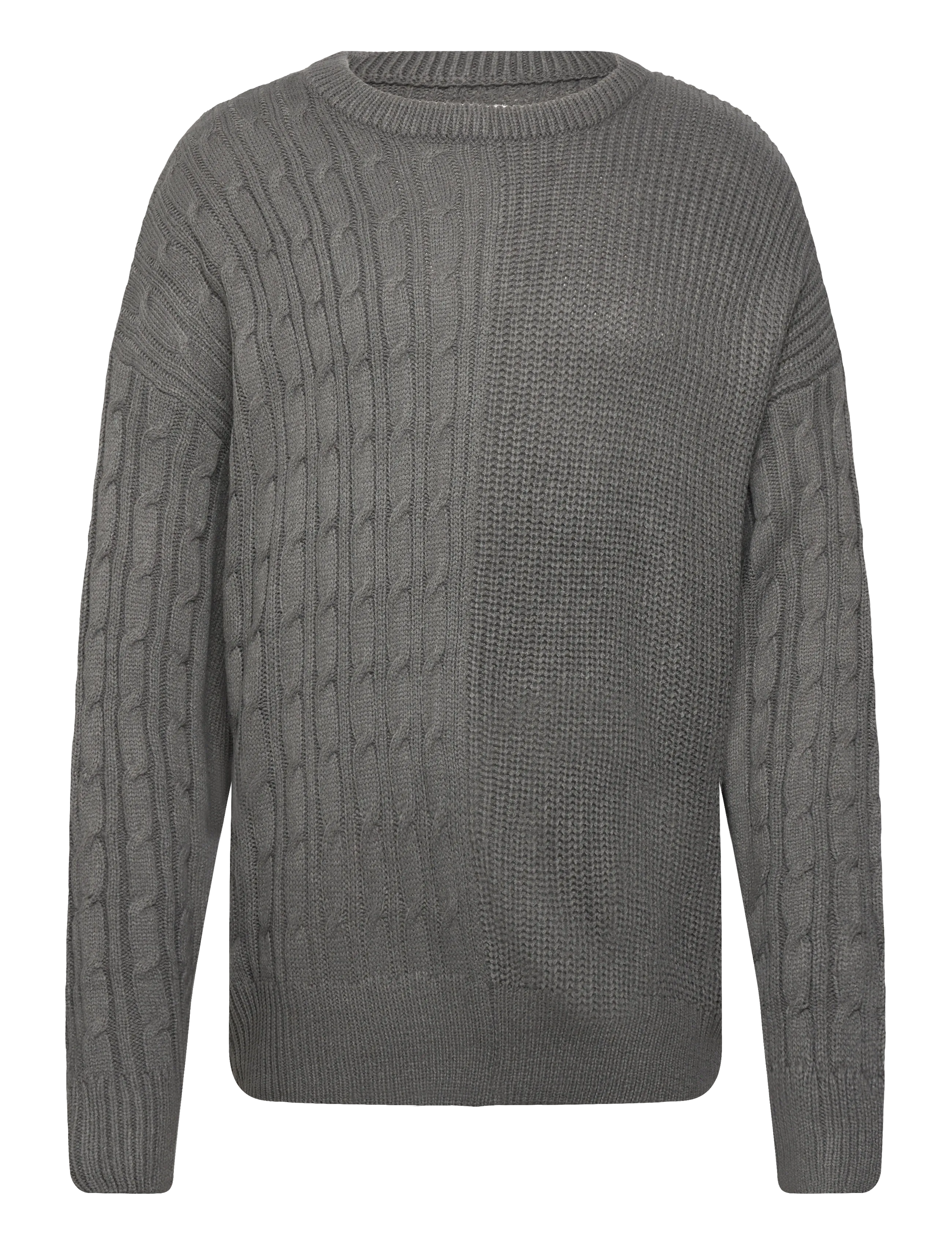 Denim Project DP Knitted Combined Sweatshirt - Tøj - GREY / grey