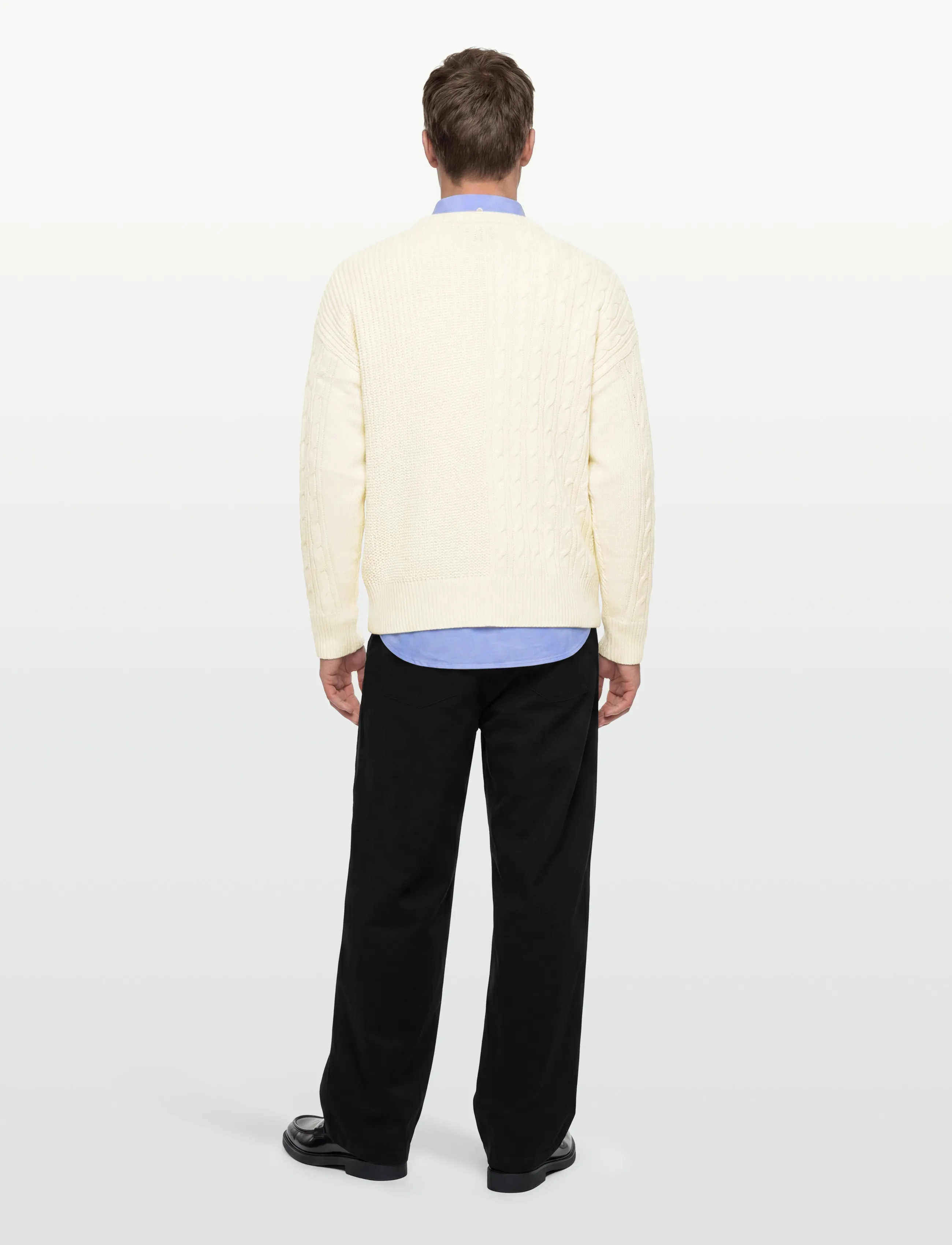 Denim Project - DP Knitted Combined Sweatshirt - laagste prijzen - off white - 4