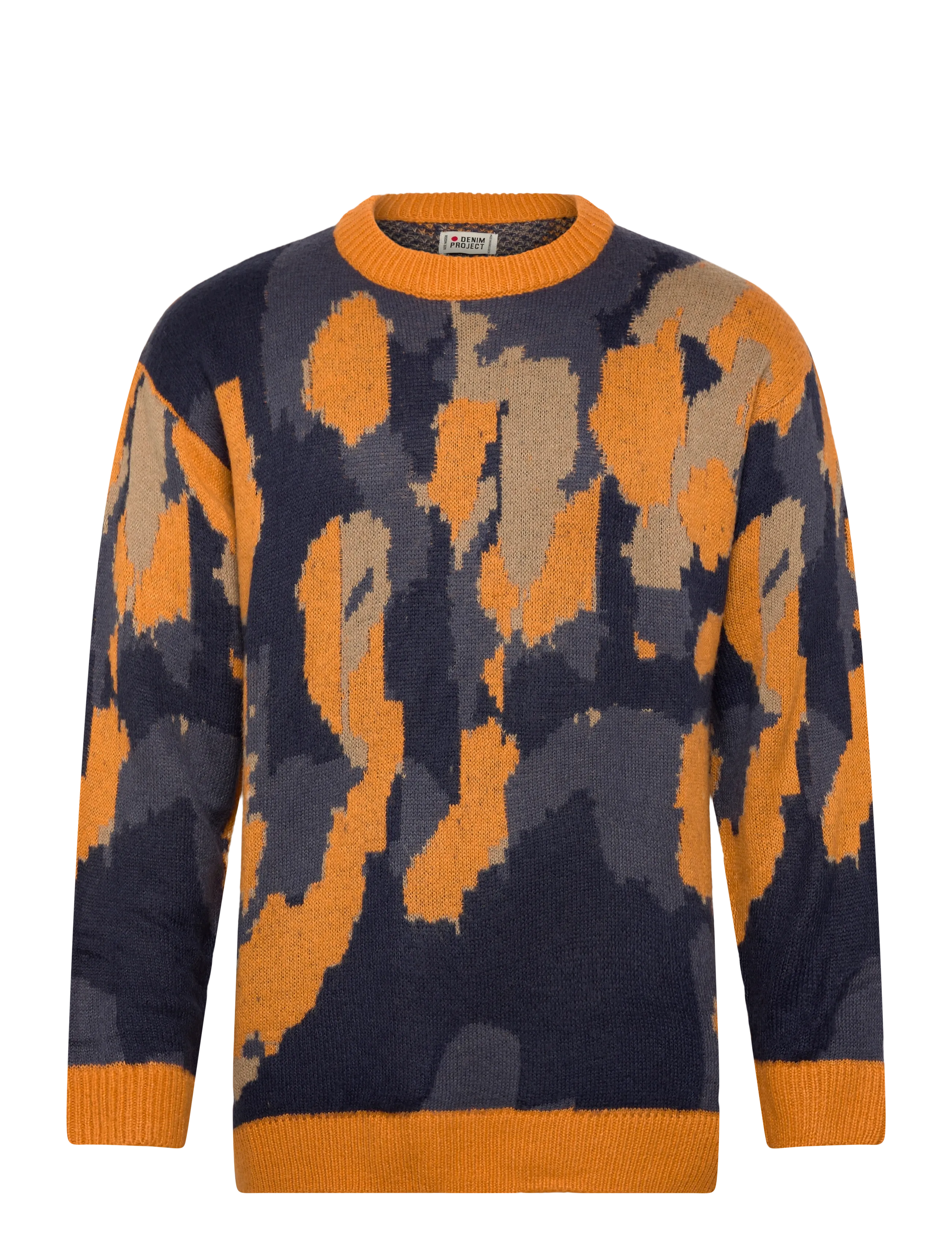 Denim Project DP Knitted Rose Sweatshirt - Stickade basplagg - NAVY ROSE / navy