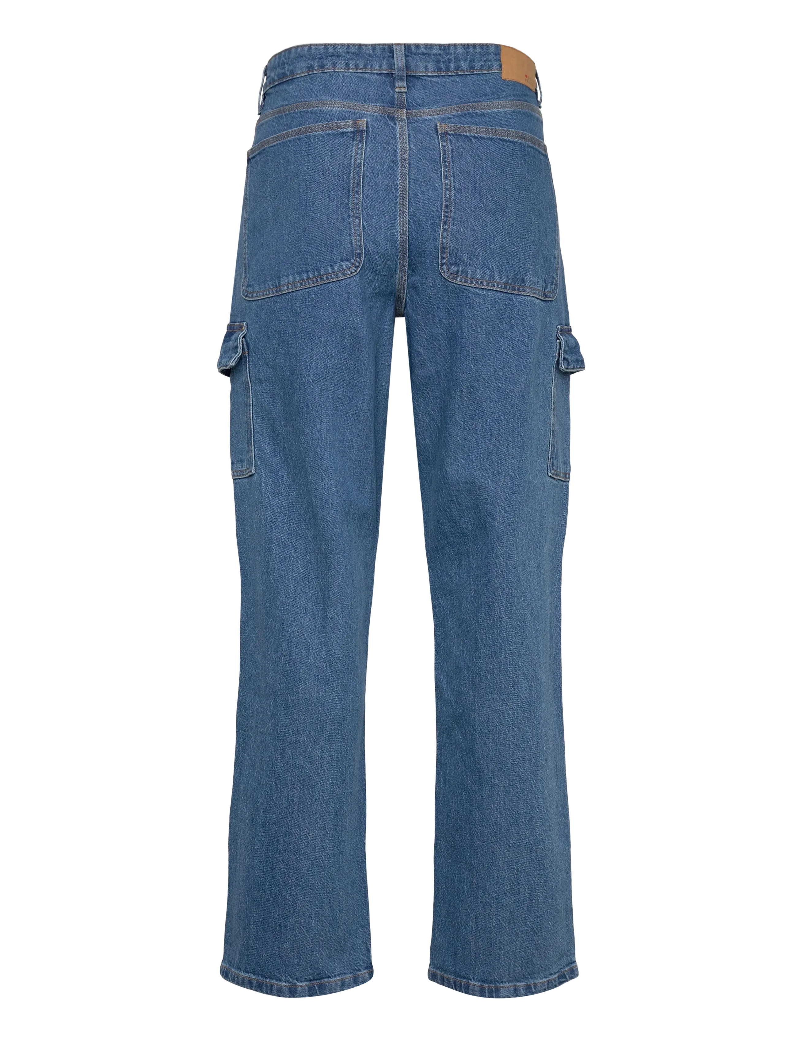 Denim Project - DP CARGO LOOSE JEANS - püksid & teksad - mid blue washed - 1