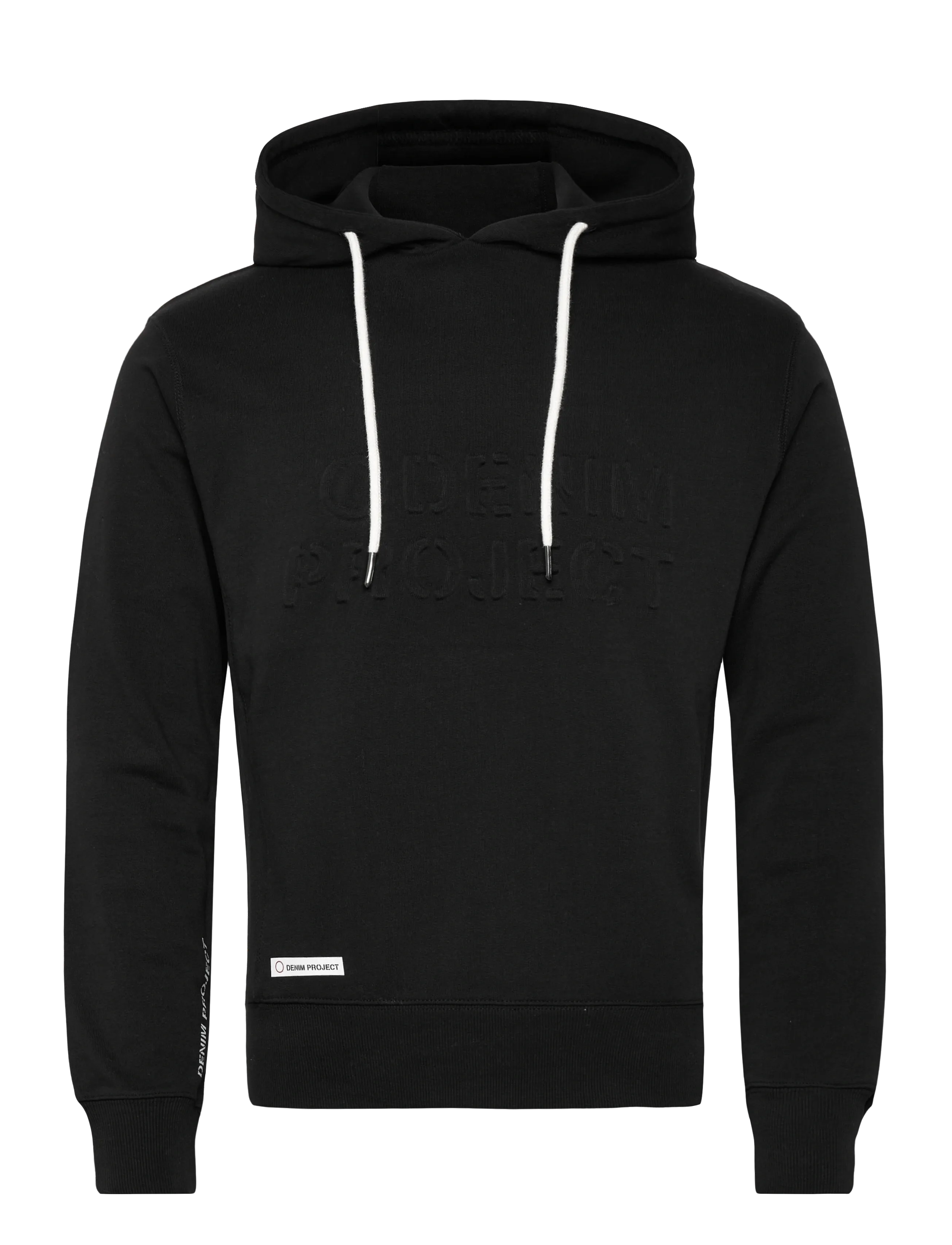 Denim Project DP Logo Airjet Organic Hoodie - Hættetrøjer - BLACK / black
