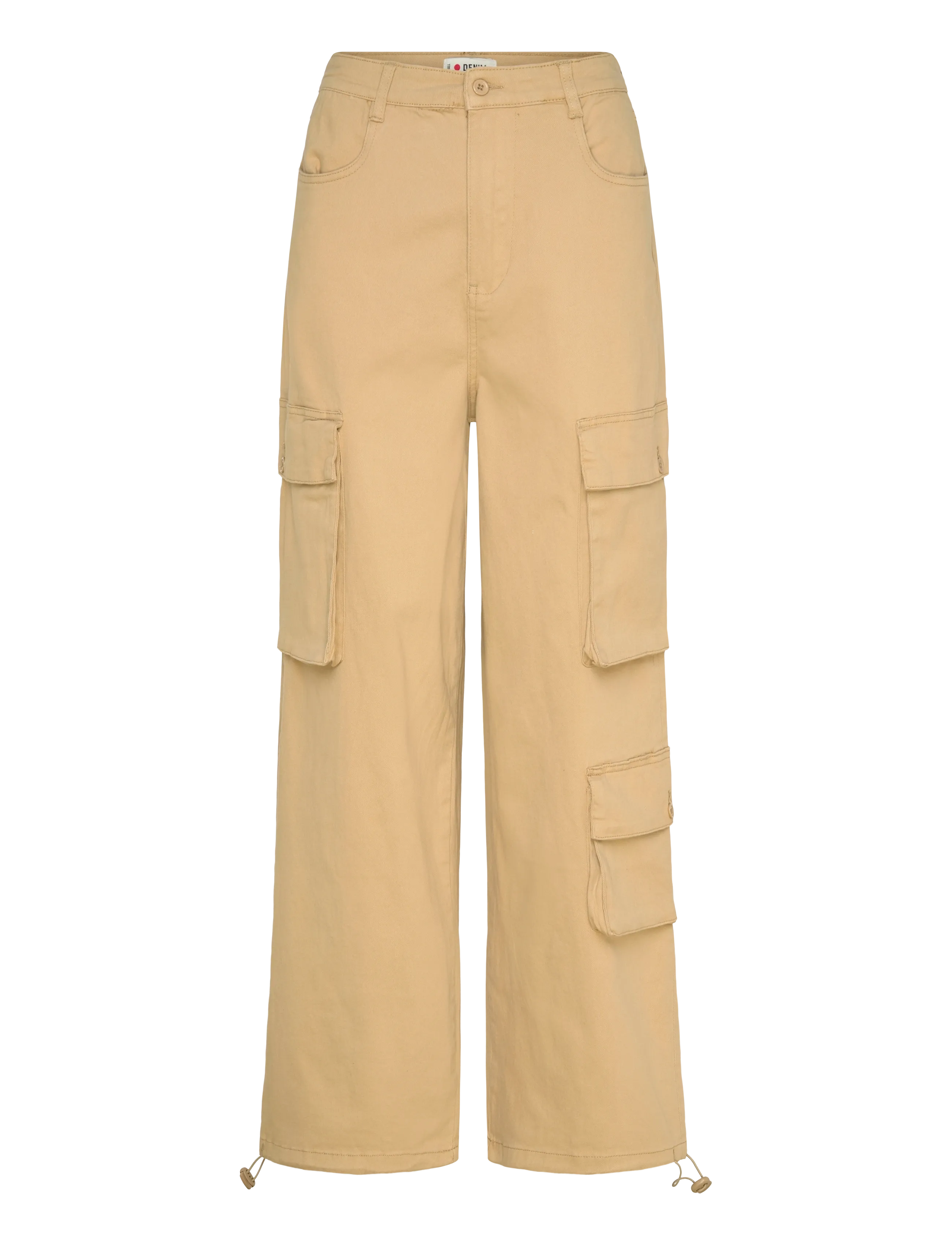 Denim Project DP WLoose Cargo Twill Pants - Cargobukser - OLIVE GRAY / beige