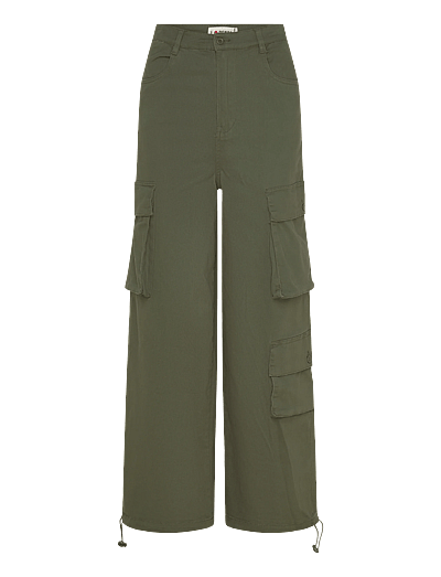 Denim Project DP WLoose Cargo Twill Pants - Byxor - THYME / khaki/green