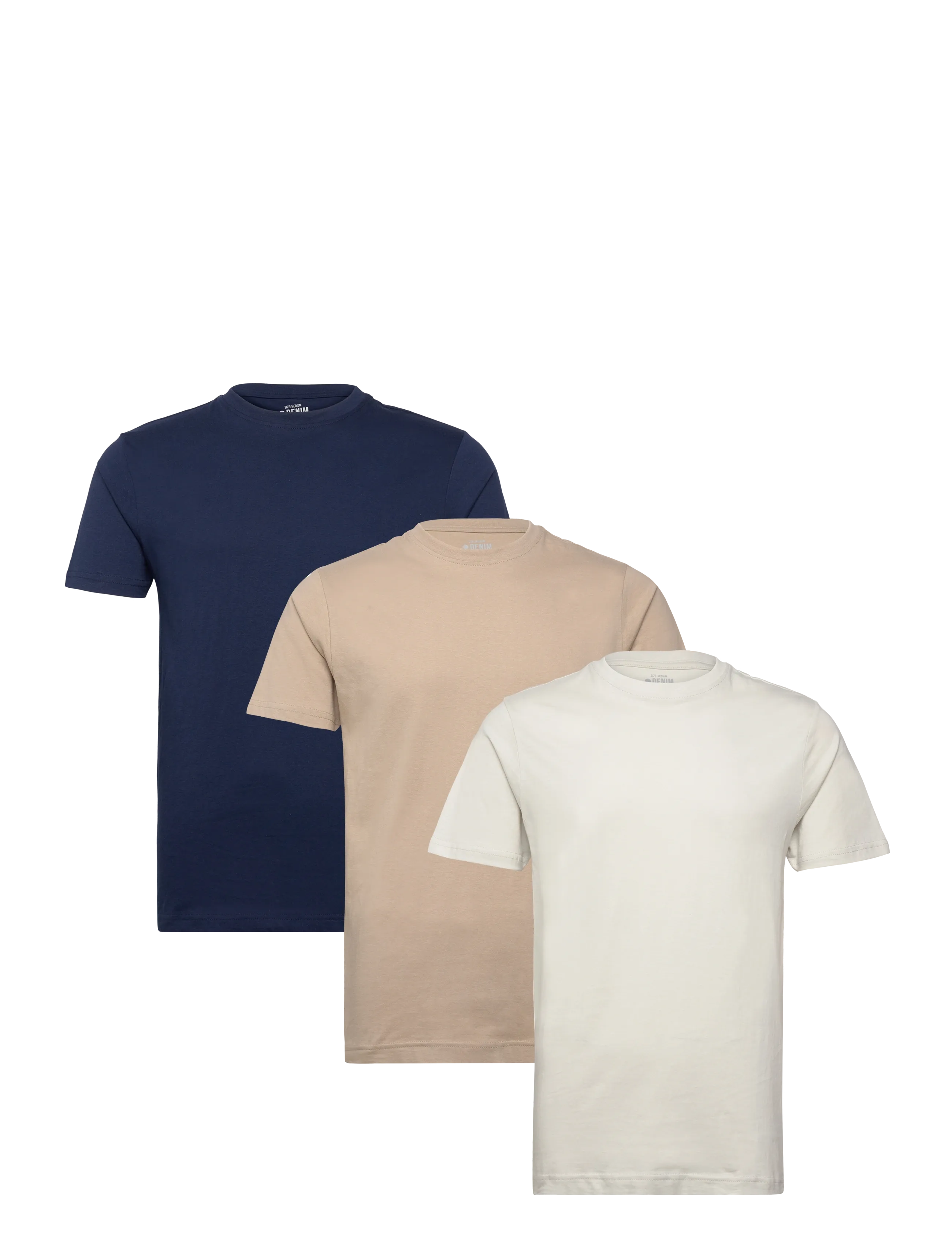 Denim Project DP 3 PACK T-SHIRTS - Riided - GLACIGREY/PURCASHMER/PEGEANBLU / navy