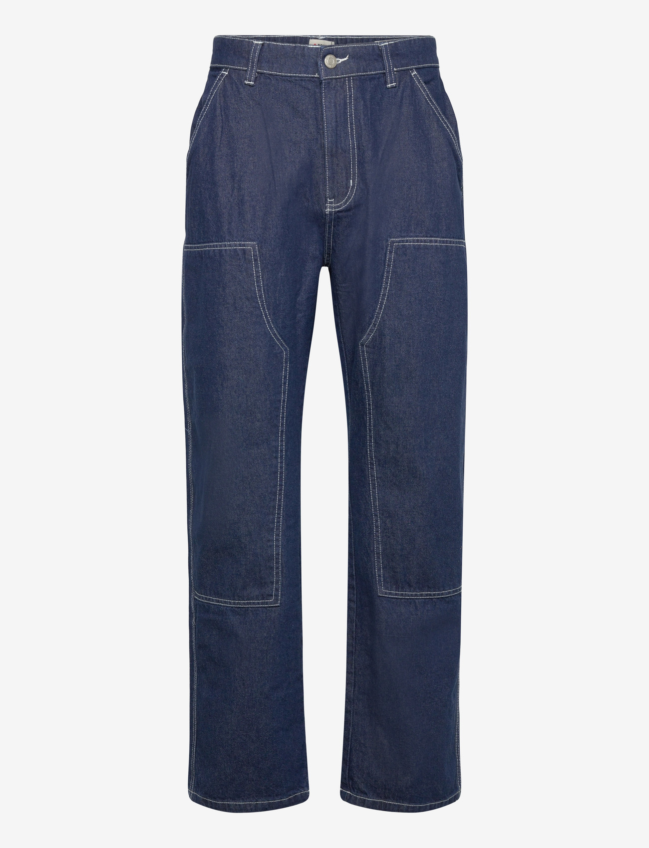 Denim Project - DP WORKER KNEE PATCH JEANS - housut & farkut - dark blue wash - 0