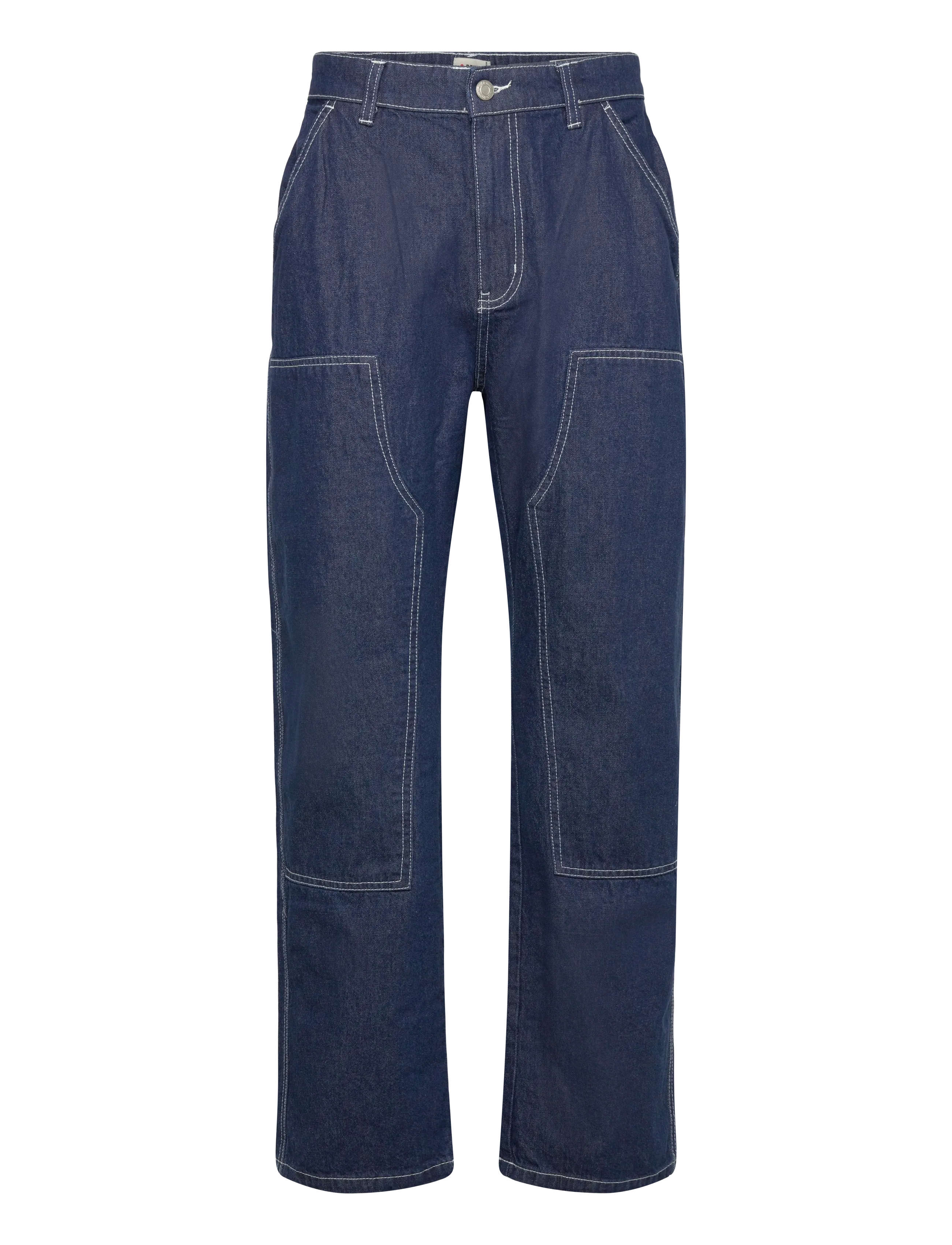 Denim Project DP WORKER KNEE PATCH JEANS - Kläder - DARK BLUE WASH / navy