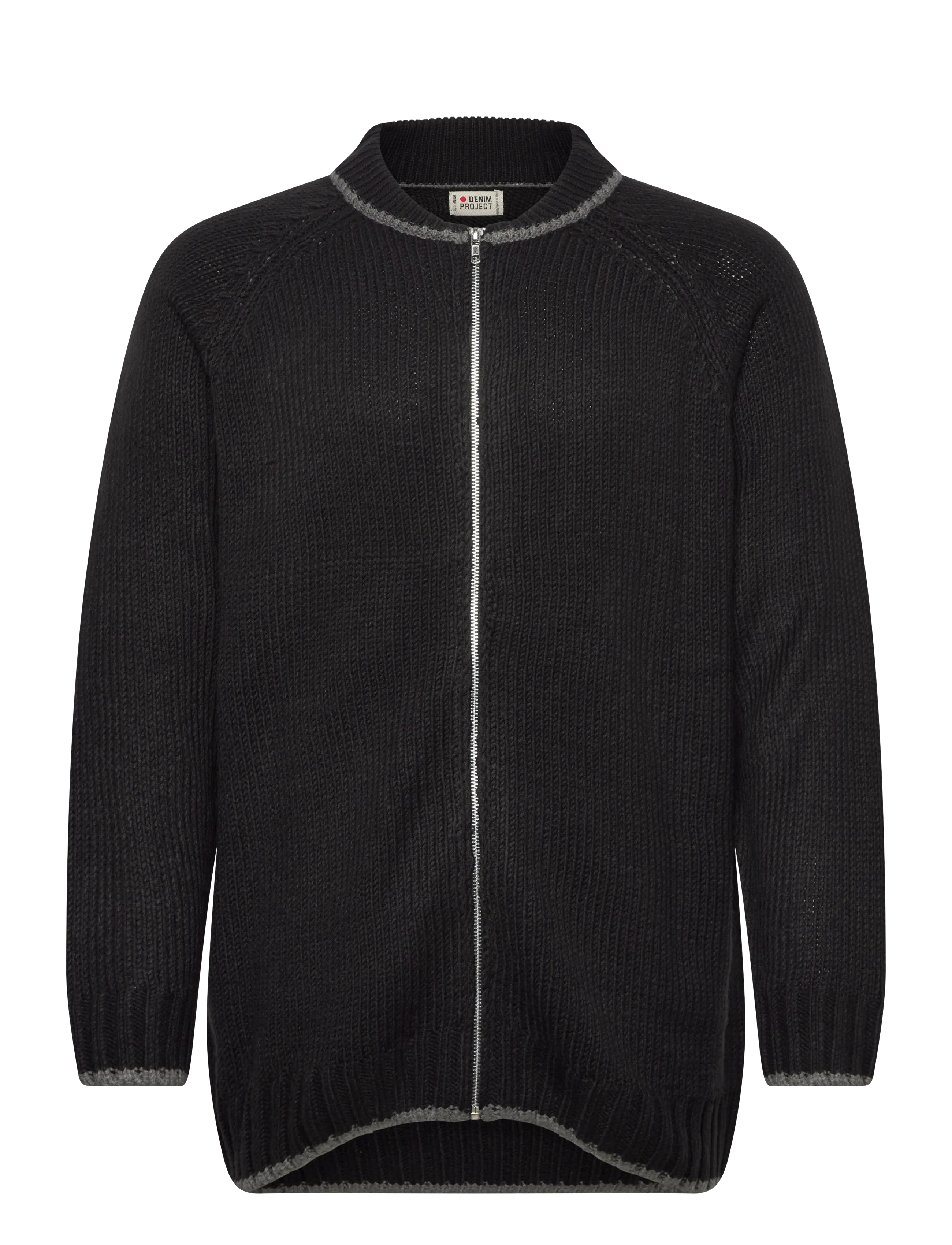 Denim Project DP Knitted Contrast Cardigan - Strik - BLACK / black