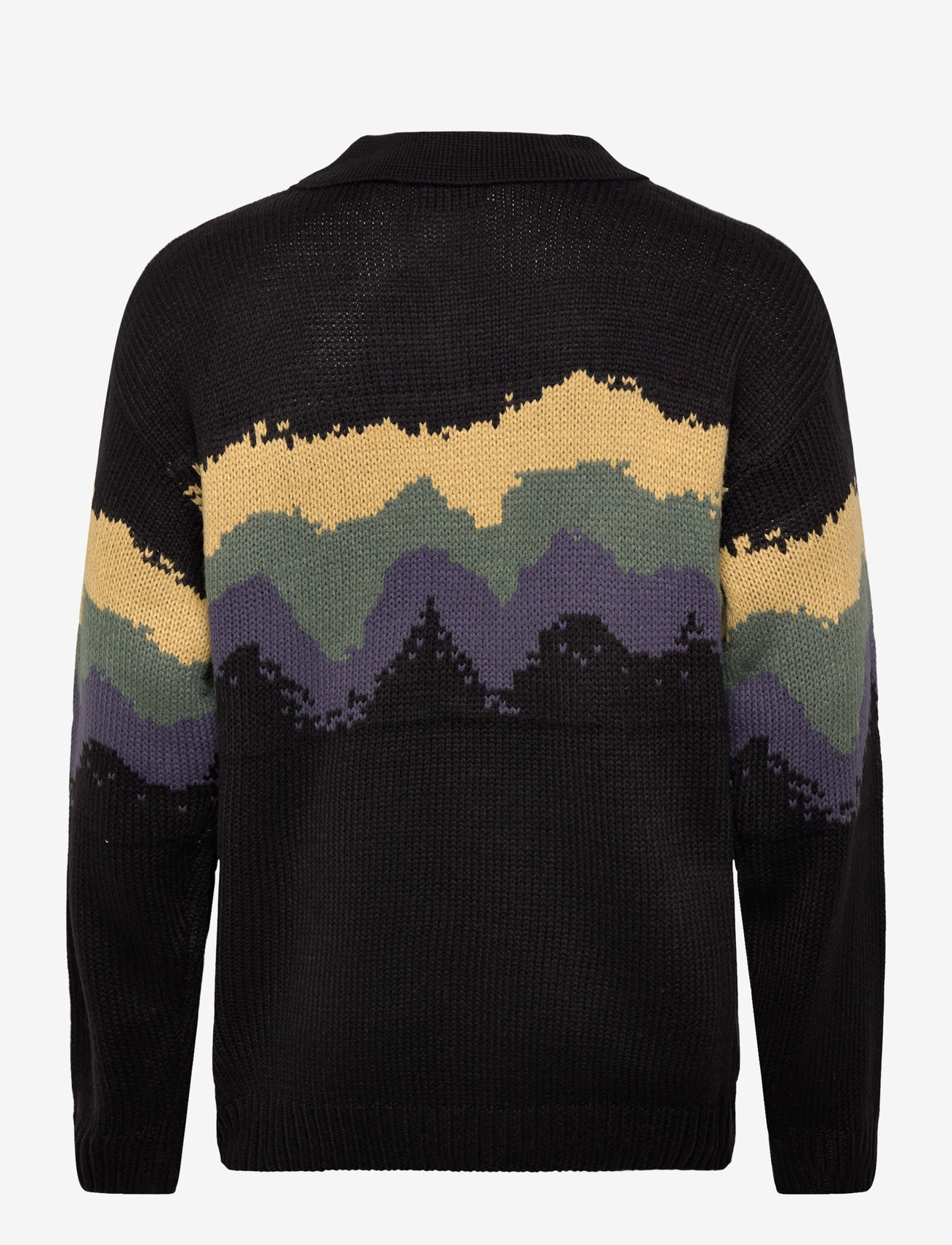 Denim Project - DP Knitted Printed Half Zip - mænd - black - 1