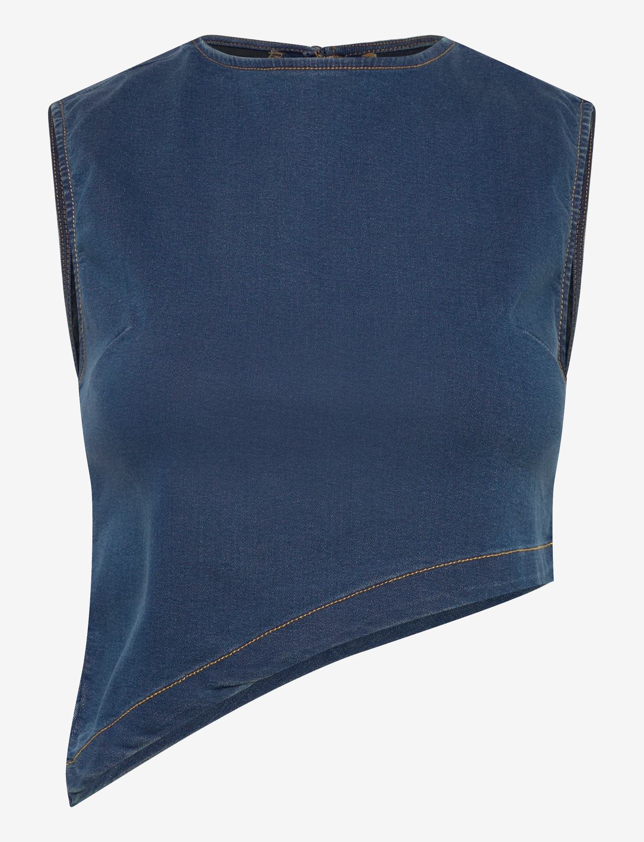Denim Project - DPWDenim Asymmetric Top - laveste priser - 675 mid blue wash - 0