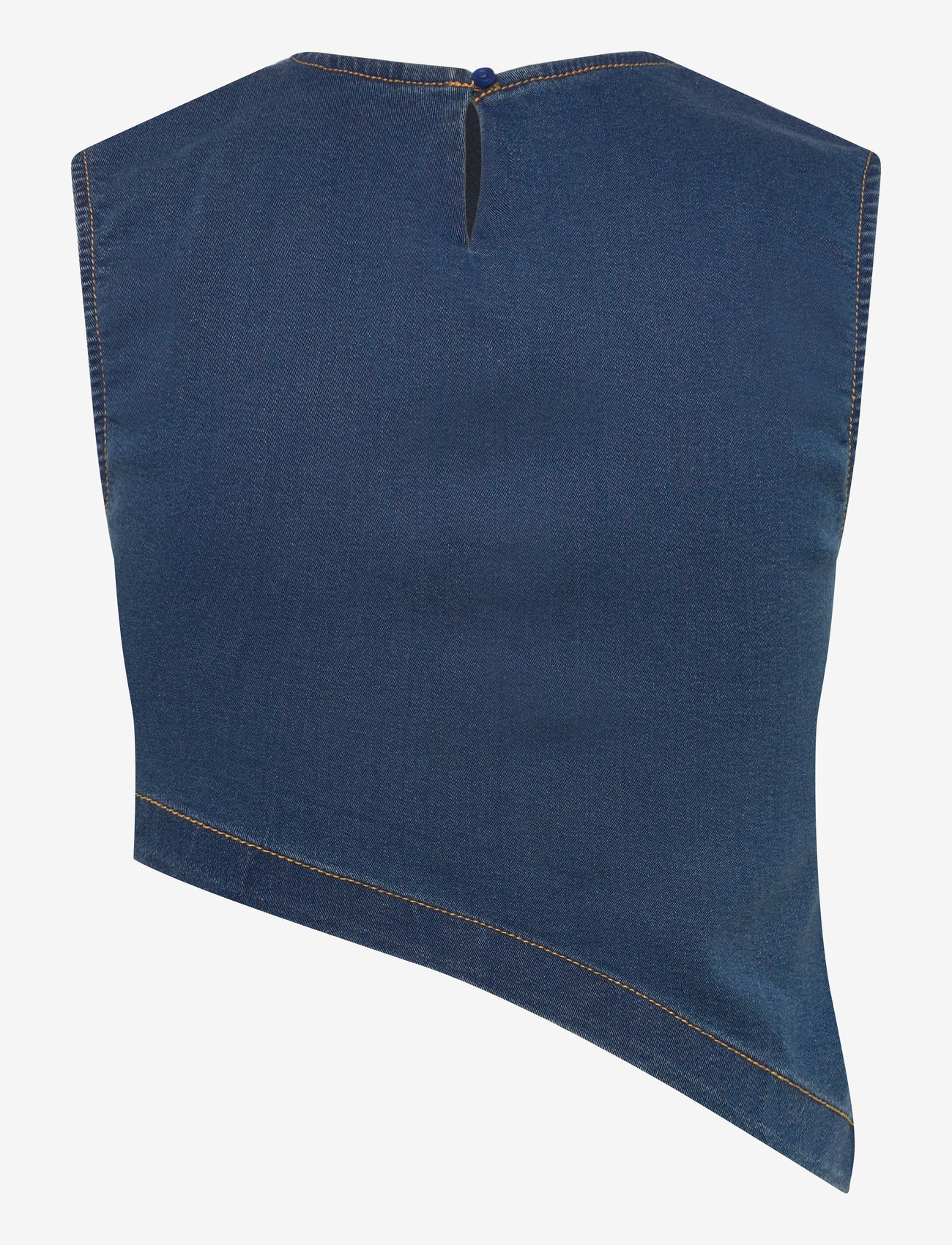 Denim Project - DPWDenim Asymmetric Top - laveste priser - 675 mid blue wash - 1