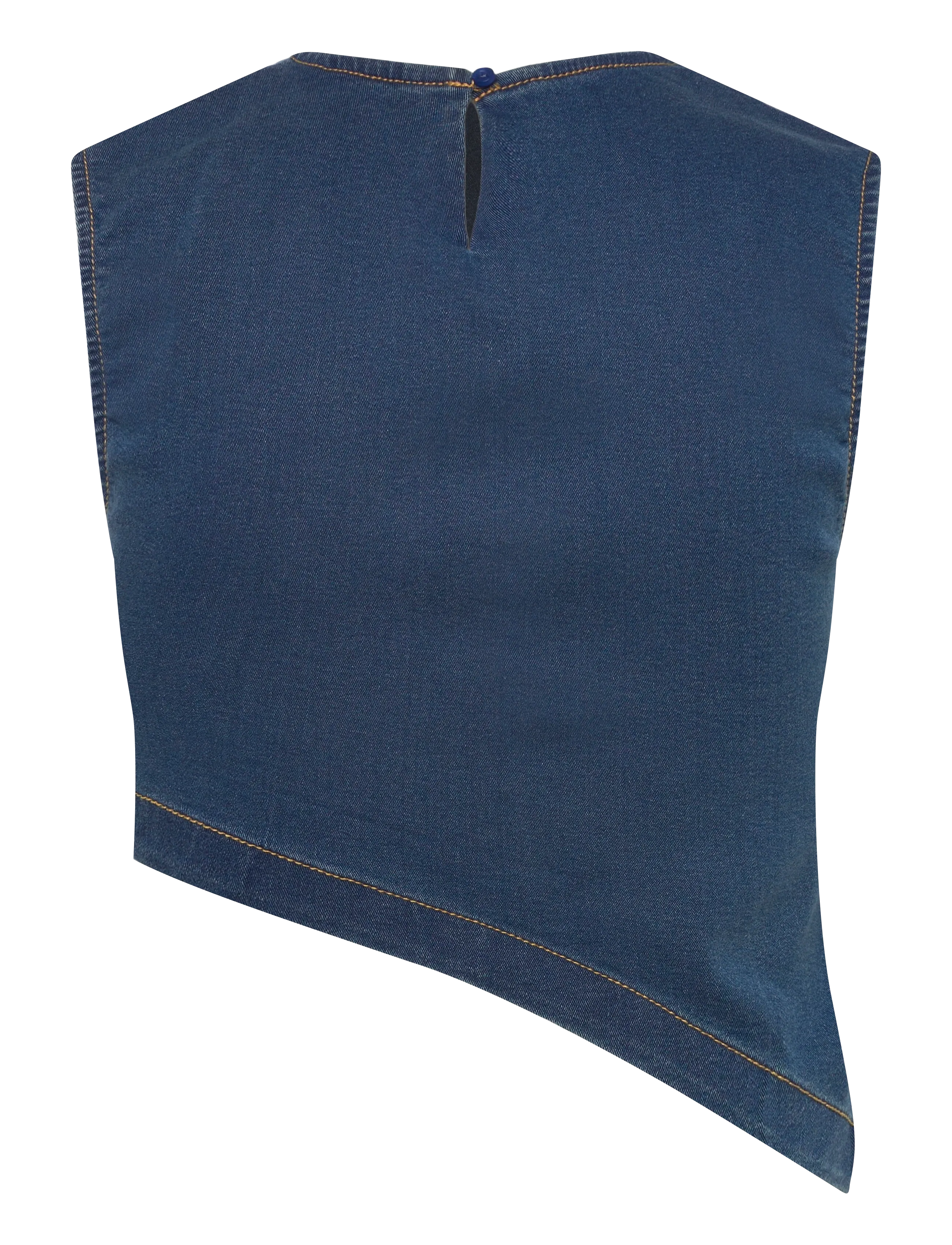 Denim Project - DPWDenim Asymmetric Top - najniższe ceny - 675 mid blue wash - 1