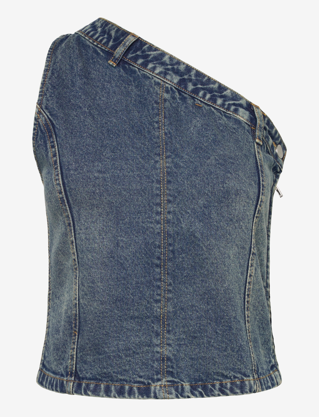 Denim Project - DPWOne Shoulder Denim Top - laveste priser - black/grey wash - 0