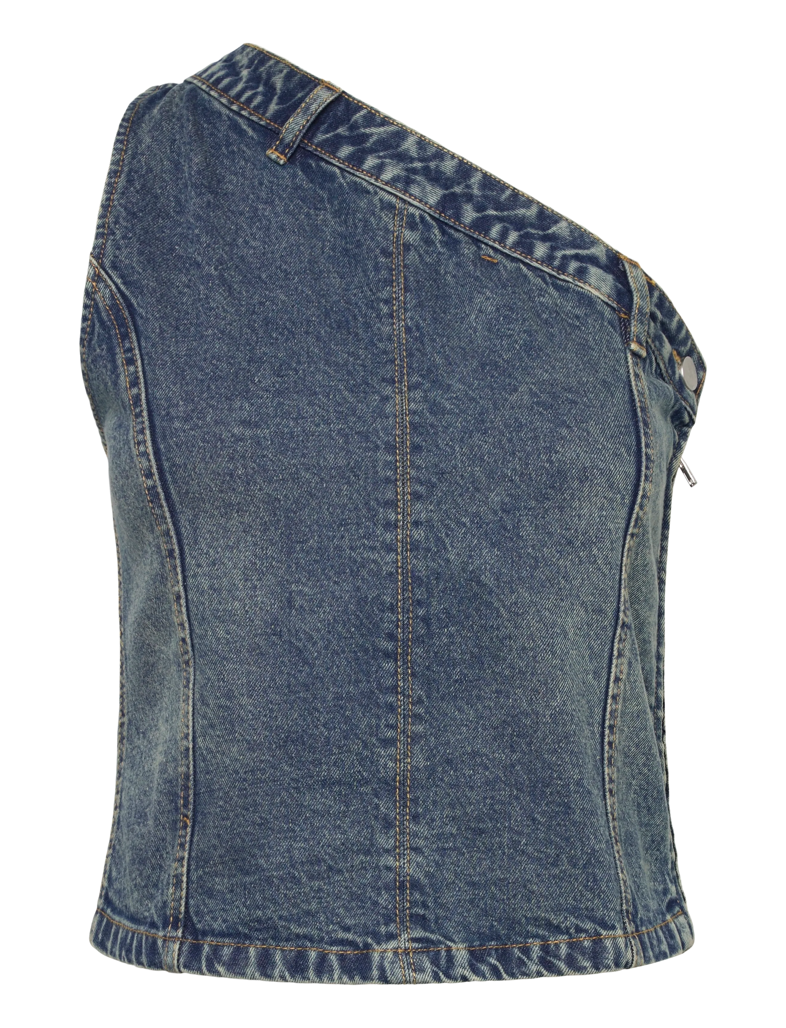 Denim Project DPWOne Shoulder Denim Top - Denim Project - BLACK/GREY WASH / blue