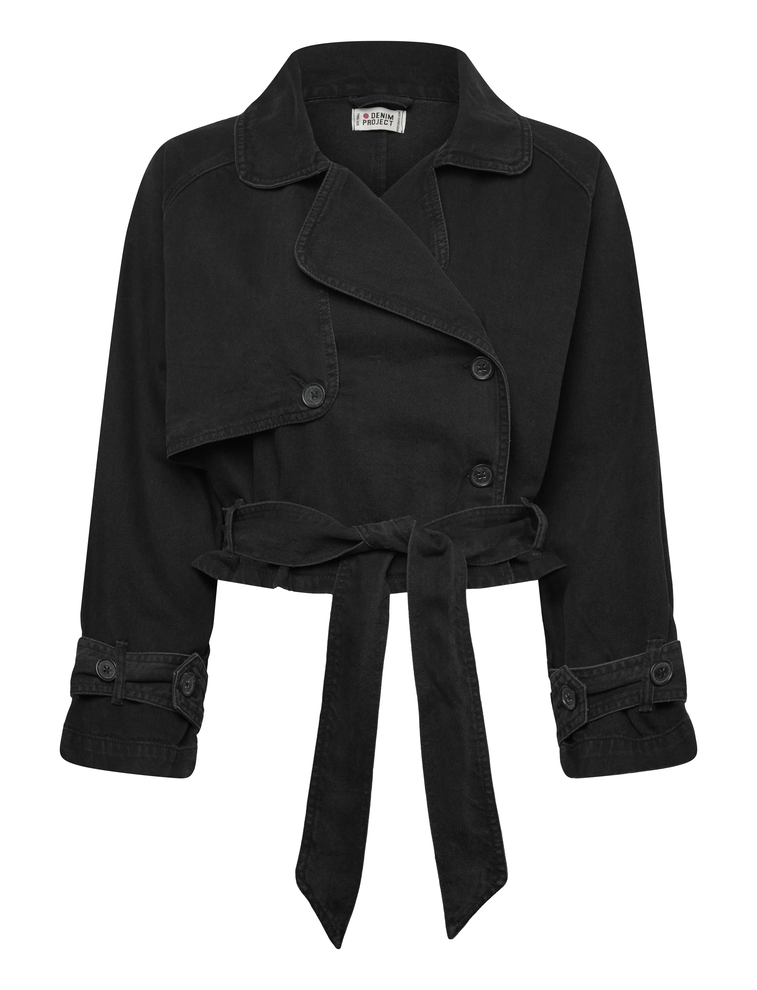Denim Project DPWDenim Cropped Trenchcoat - Klær - 675 MID BLUE WASH / blue
