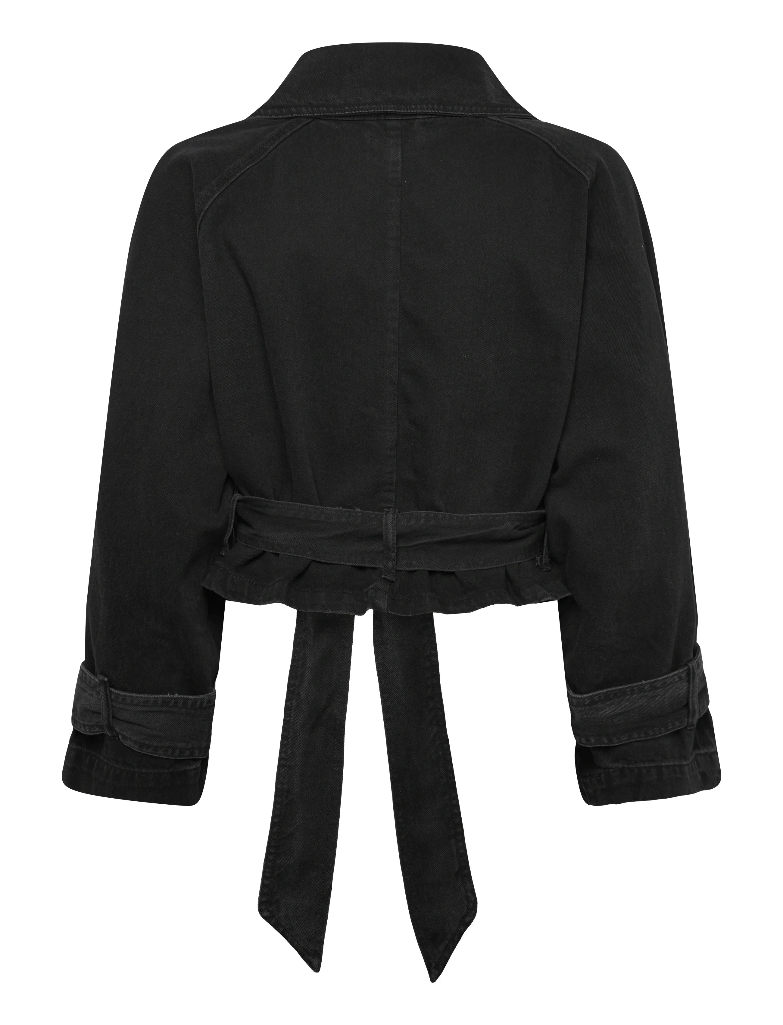 Denim Project - DPWDenim Cropped Trenchcoat - overtøj - 675 mid blue wash - 1
