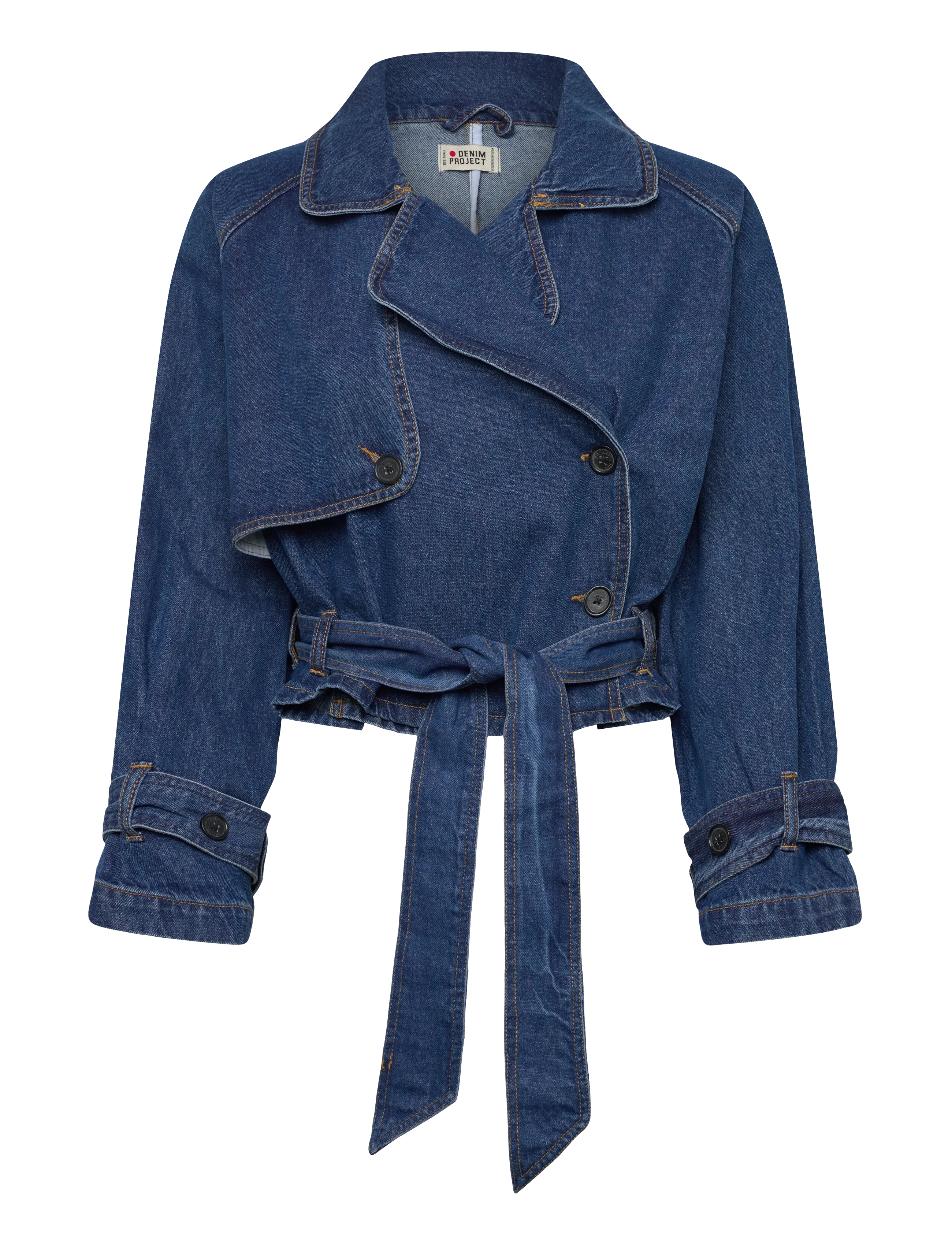 Denim Project DPWDenim Cropped Trenchcoat - Riided - BLACK/GREY WASH / blue