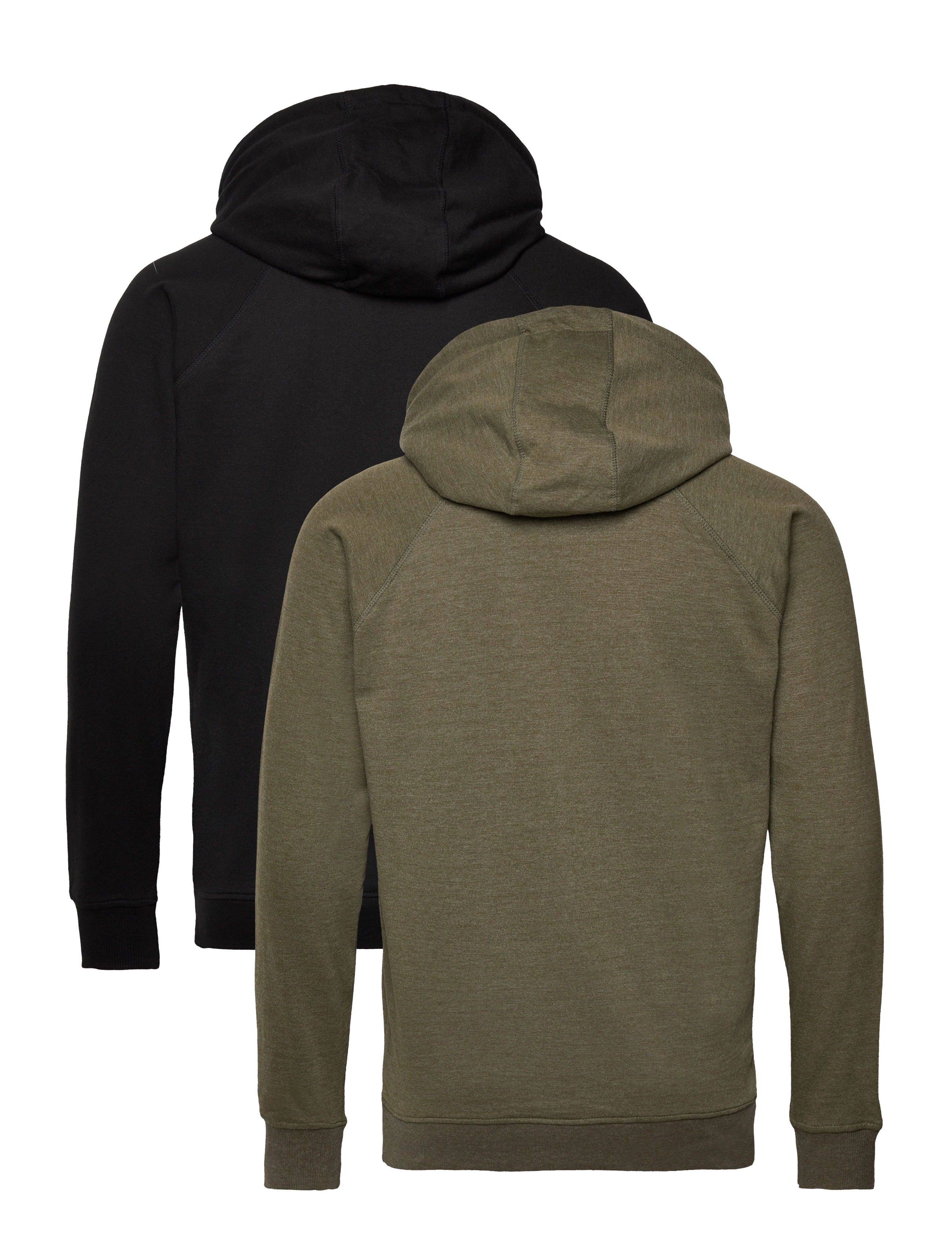 Denim project - DPBasic Sweat Hoodie 2 Pack - olive night mel / 1x 001 black - 1