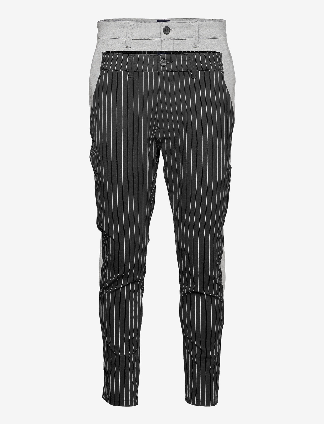 Denim Project - DP Ponte Pant 2 Pack - casual bukser - 160 blackstripe / mgm - 0