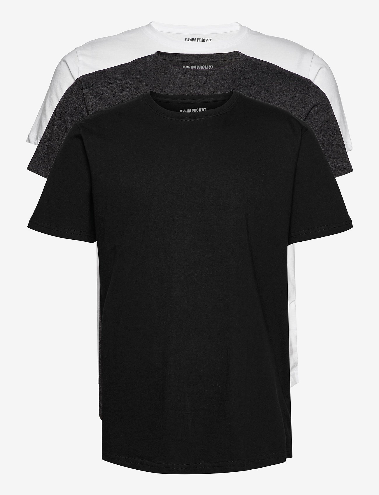 DP Longy Tee 3 Pack - BLACK/WHITE/DGM