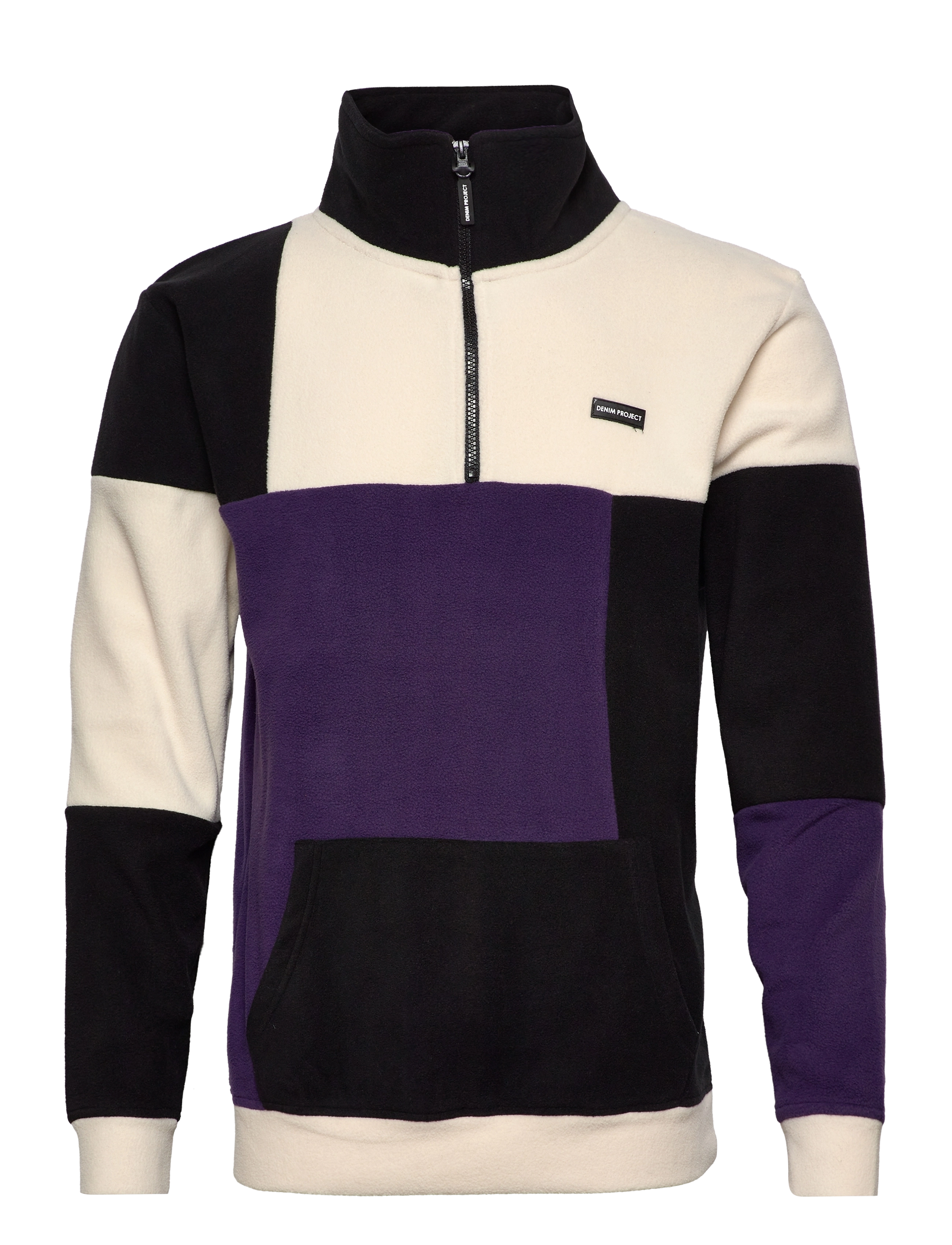 DPCOLOR BLOCK HALF ZIP FLEECE - 001 BLACK