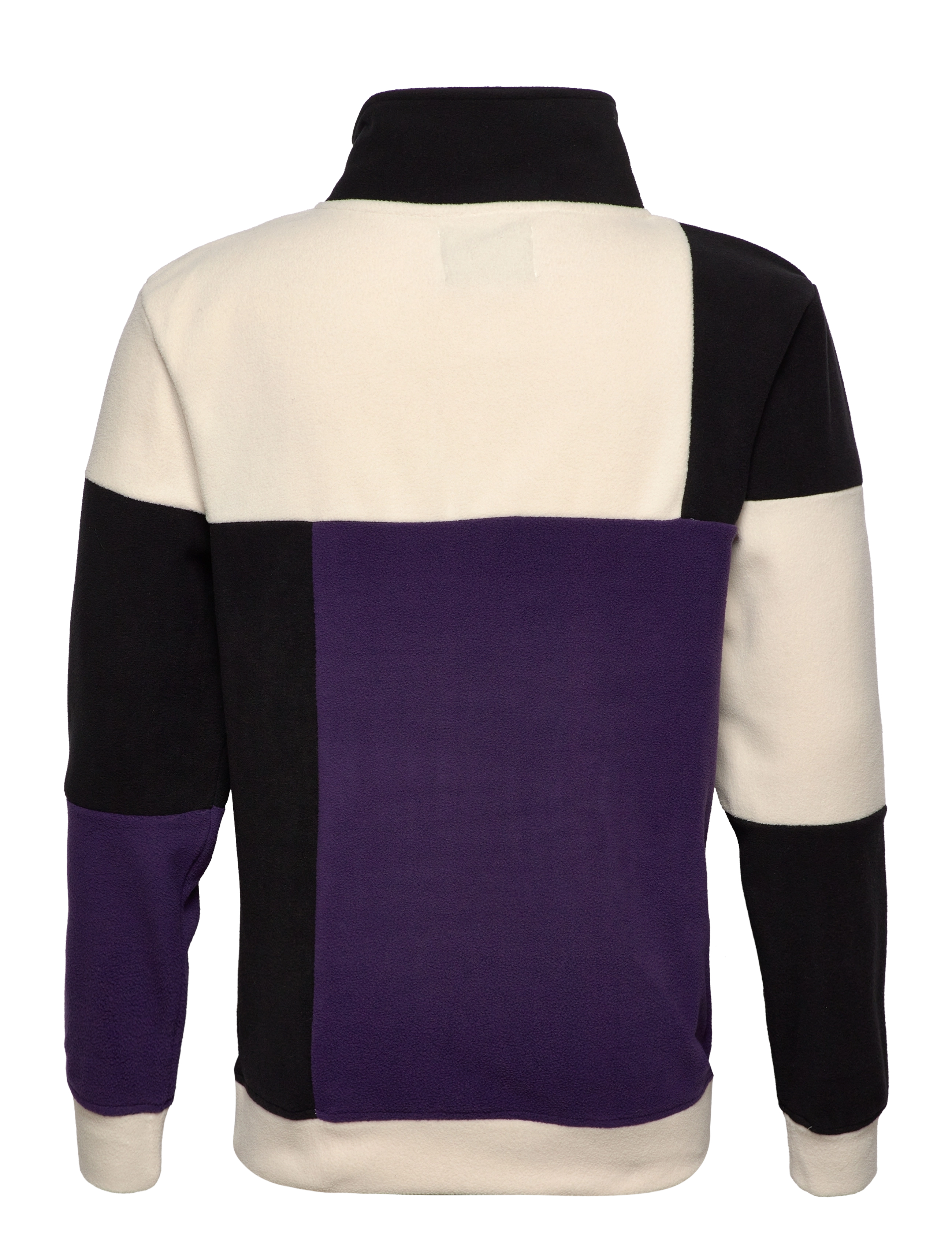 Denim project - DPCOLOR BLOCK HALF ZIP FLEECE - 001 black - 1
