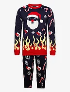 DPXmas Burning Santa Knitted Multip - NAVY