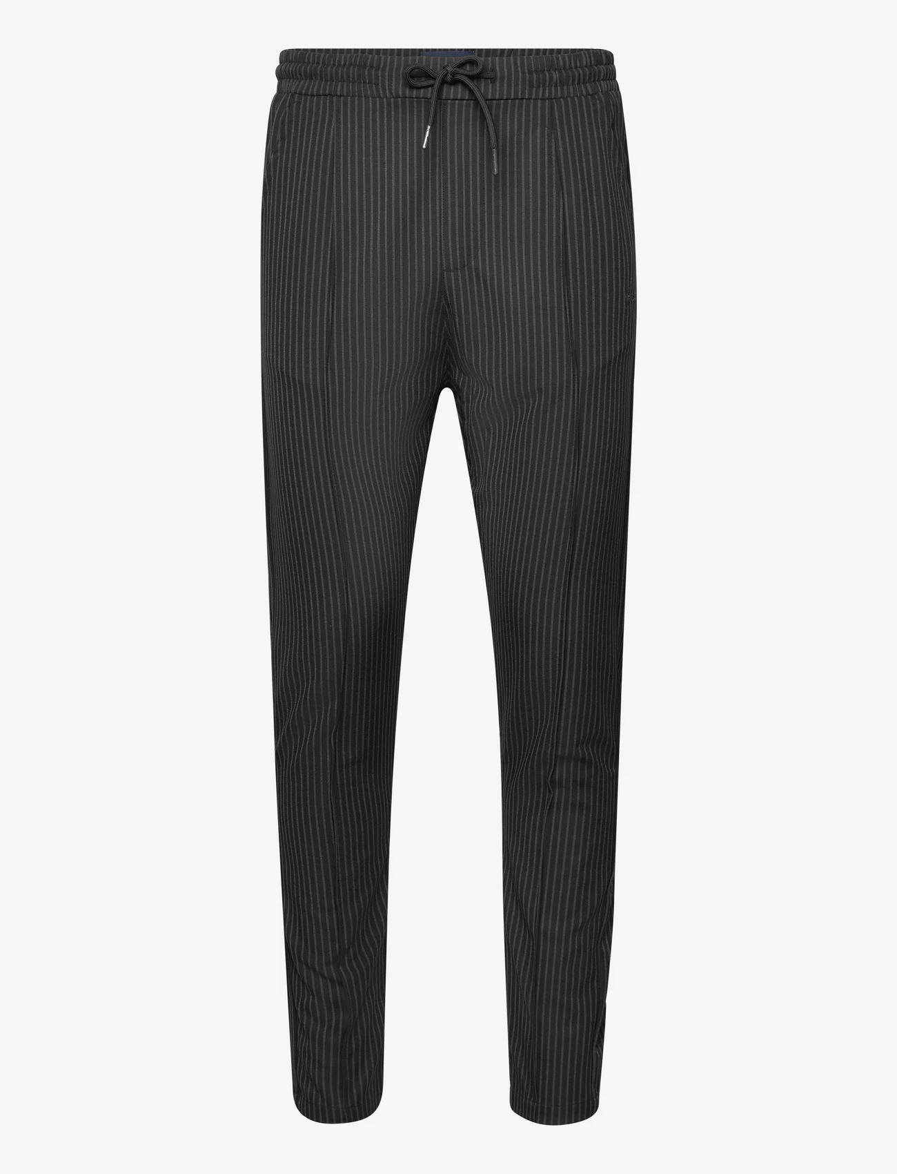 Denim project - DPPinstripe Seam Detail Pants - ikdienas bikses - black/grey pinstripe - 0