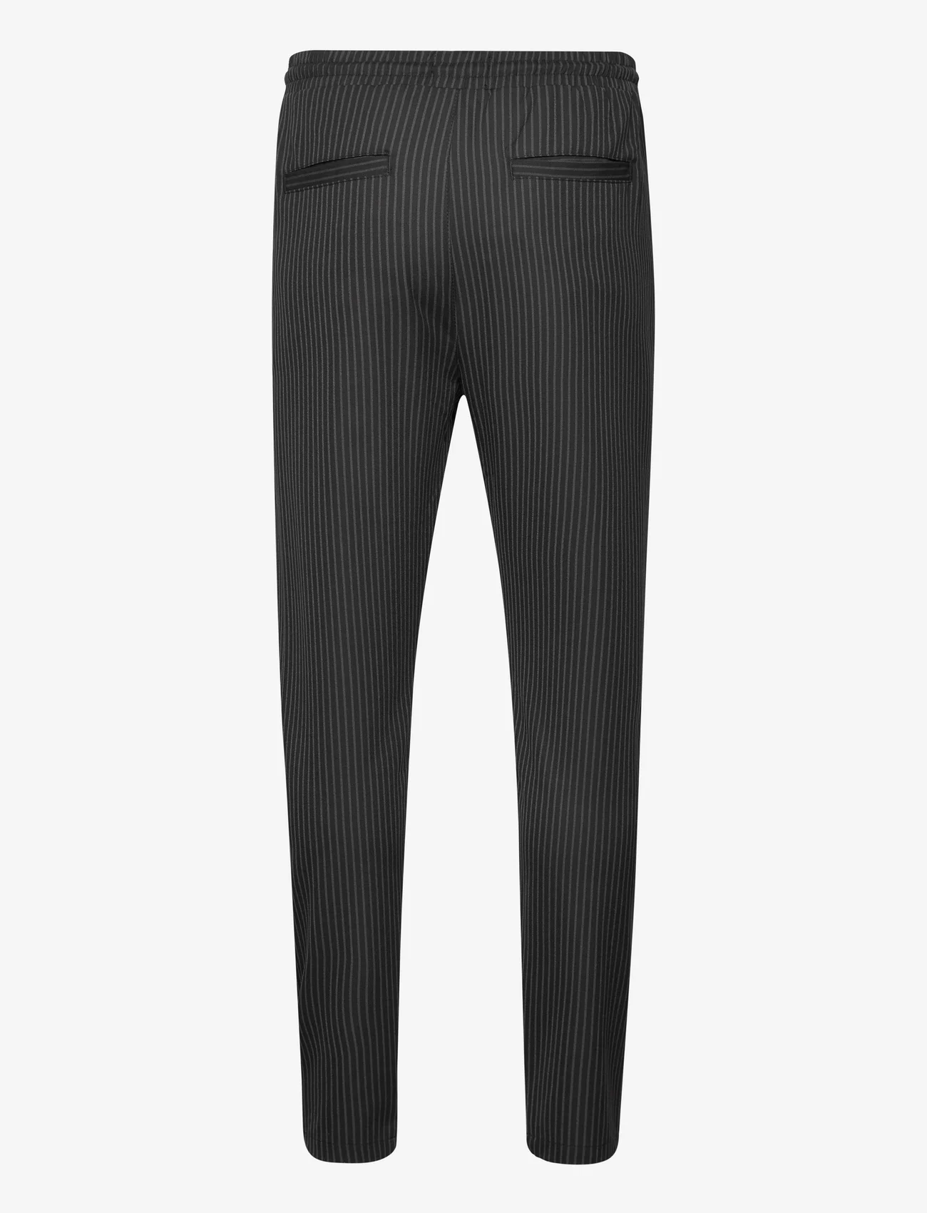 Denim project - DPPinstripe Seam Detail Pants - laveste priser - black/grey pinstripe - 1