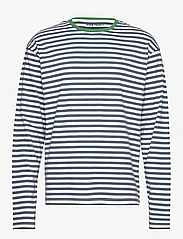 Denim project - DPContrast Detail Striped LS Shirt - laagste prijzen - bering sea light blue - 0