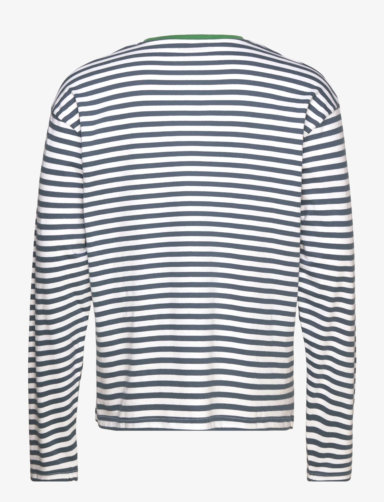 Denim project - DPContrast Detail Striped LS Shirt - laagste prijzen - bering sea light blue - 1