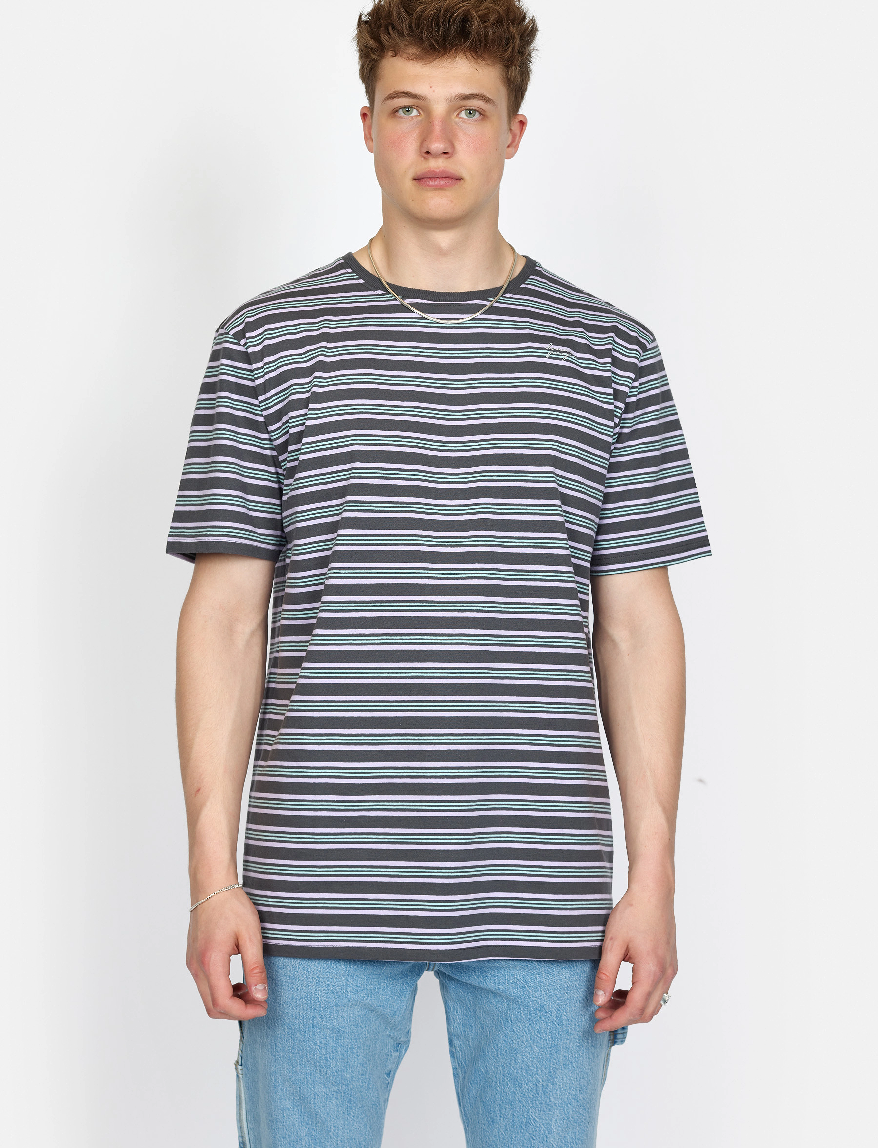 DPFine Stripe Boxy Tee - MAGNET