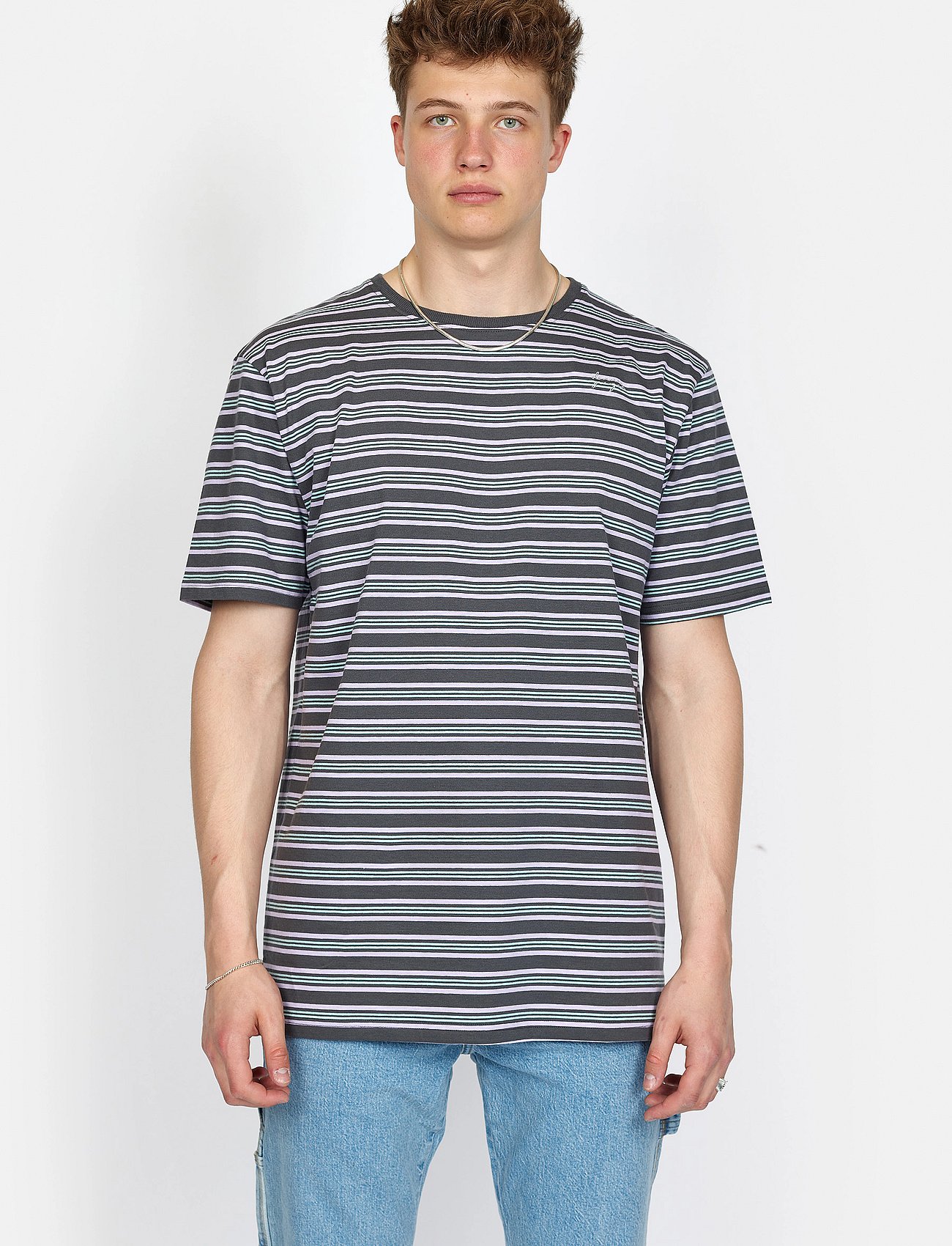 DPFine Stripe Boxy Tee - MAGNET