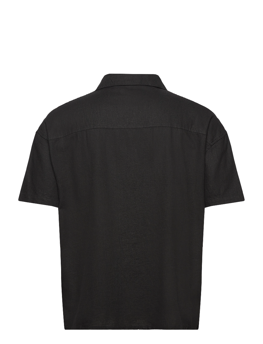 Denim Project - DP Linen Blend Shirt - kurzarmhemden - black - 2