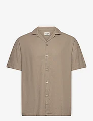 Denim project - DPLinen Blend Shirt - short-sleeved shirts - roasted cashew - 0
