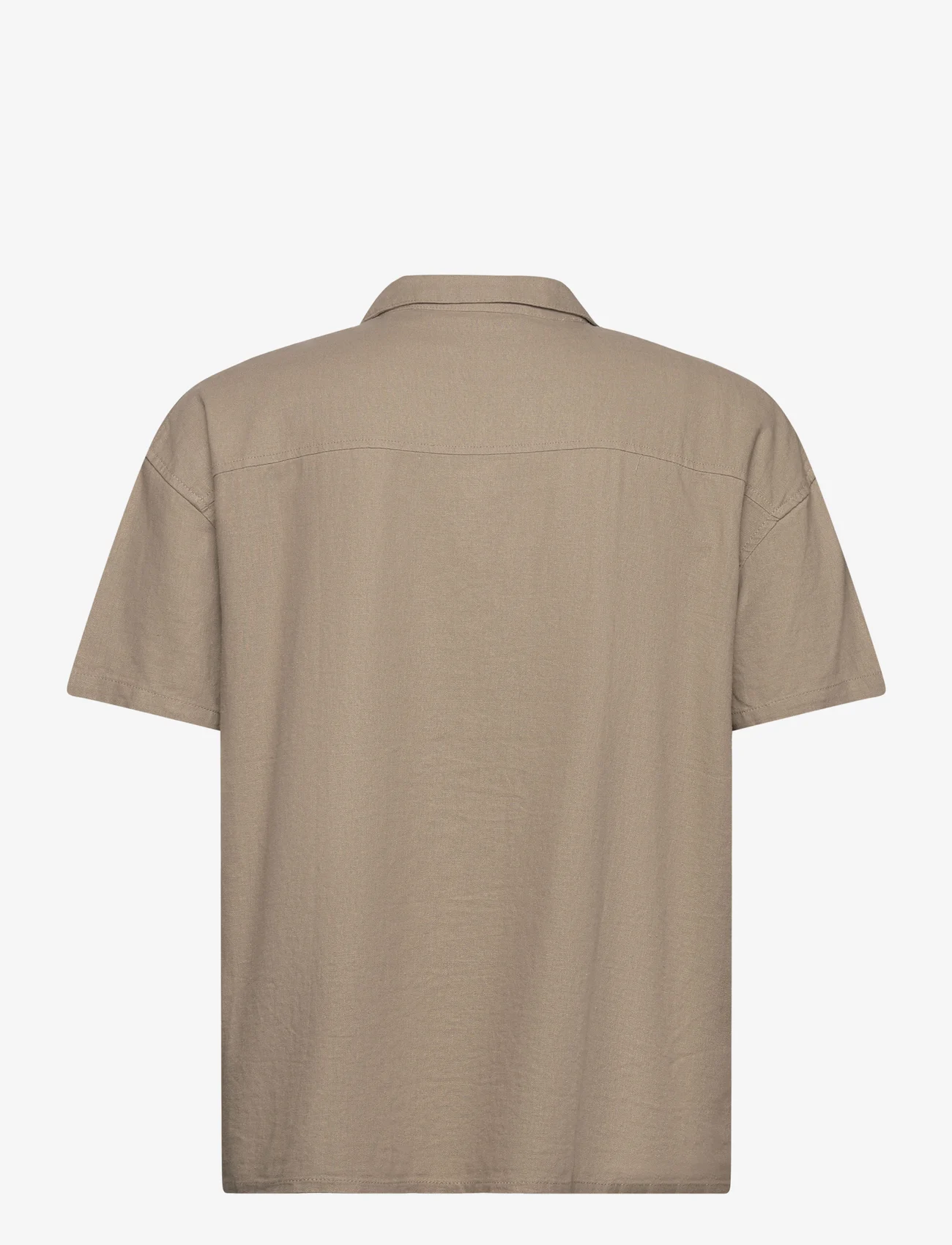 Denim project - DPLinen Blend Shirt - short-sleeved shirts - roasted cashew - 1