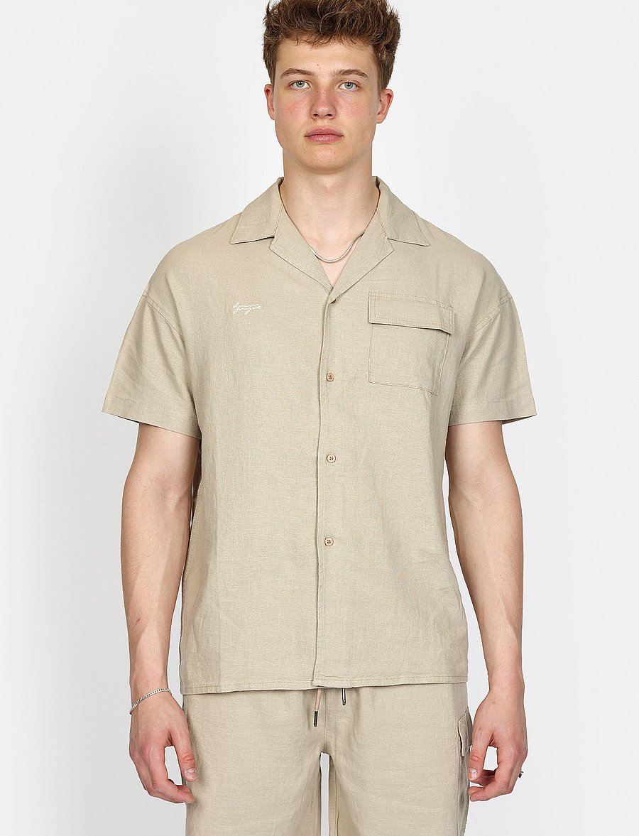 Denim Project - DP Linen Blend Shirt - roasted cashew - 0