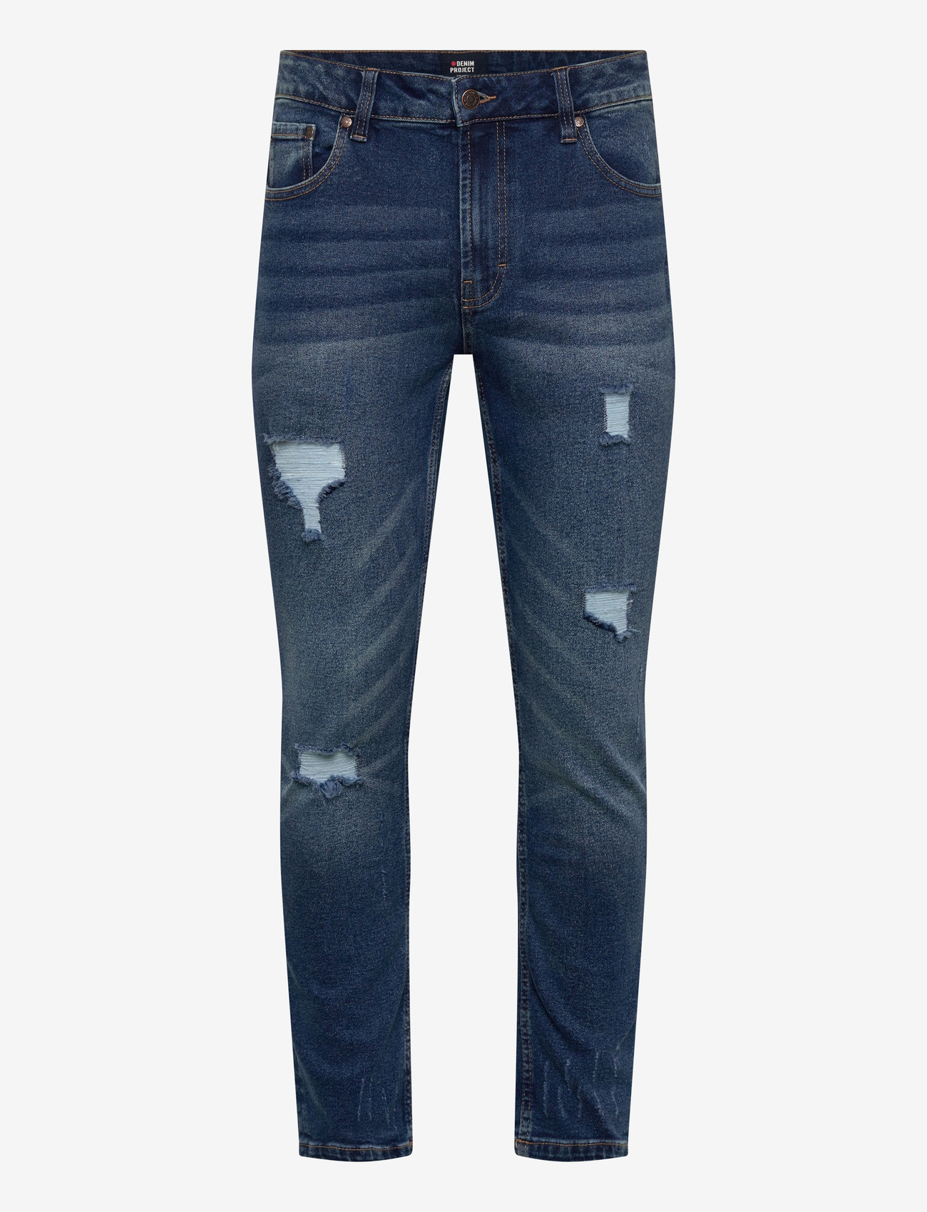 Denim Project - DP MR. RED DESTROY - bukser & jeans - 076 dark blue destroy l30 - 1