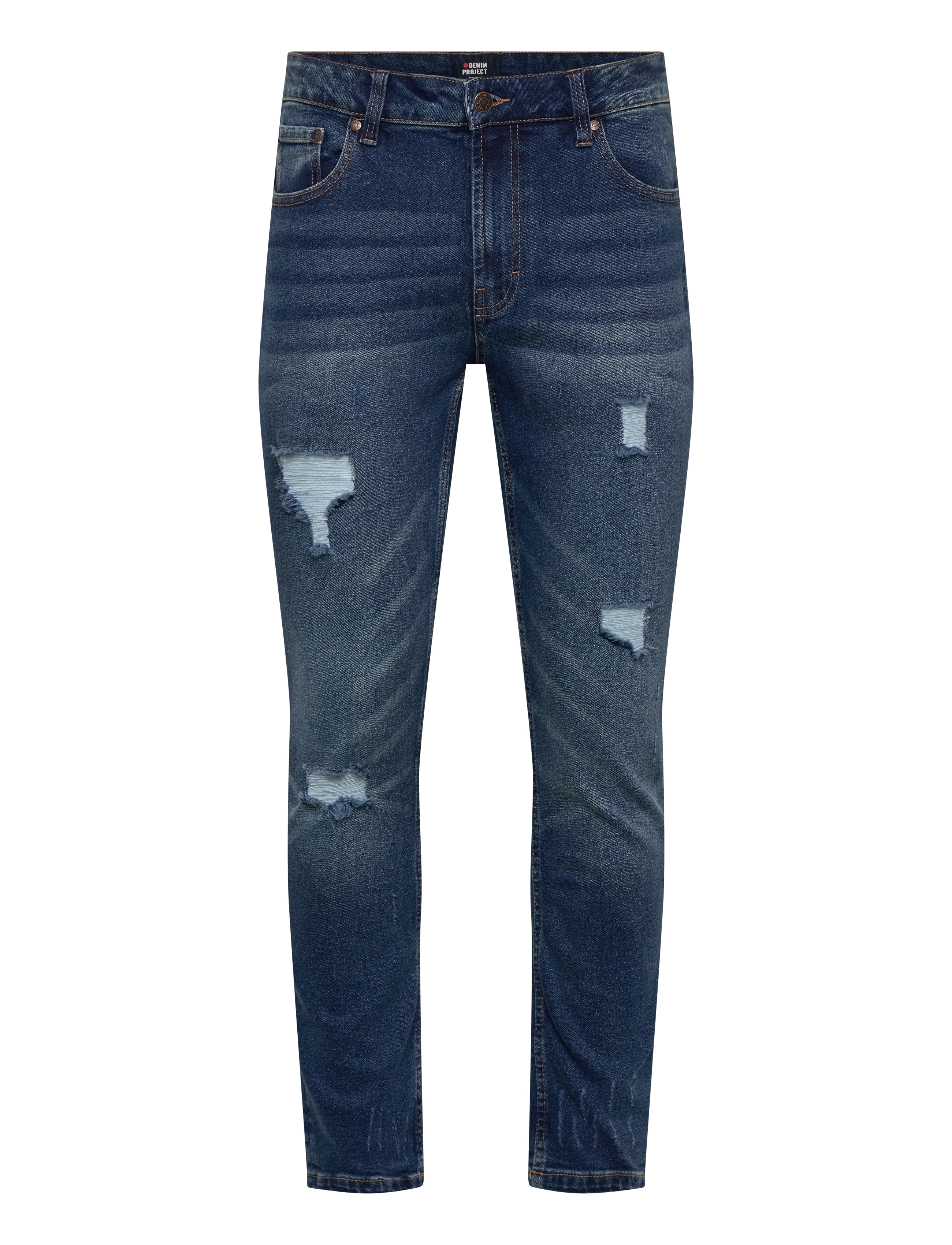 Denim Project DP MR. RED DESTROY - Kläder - 076 DARK BLUE DESTROY L30 / blue