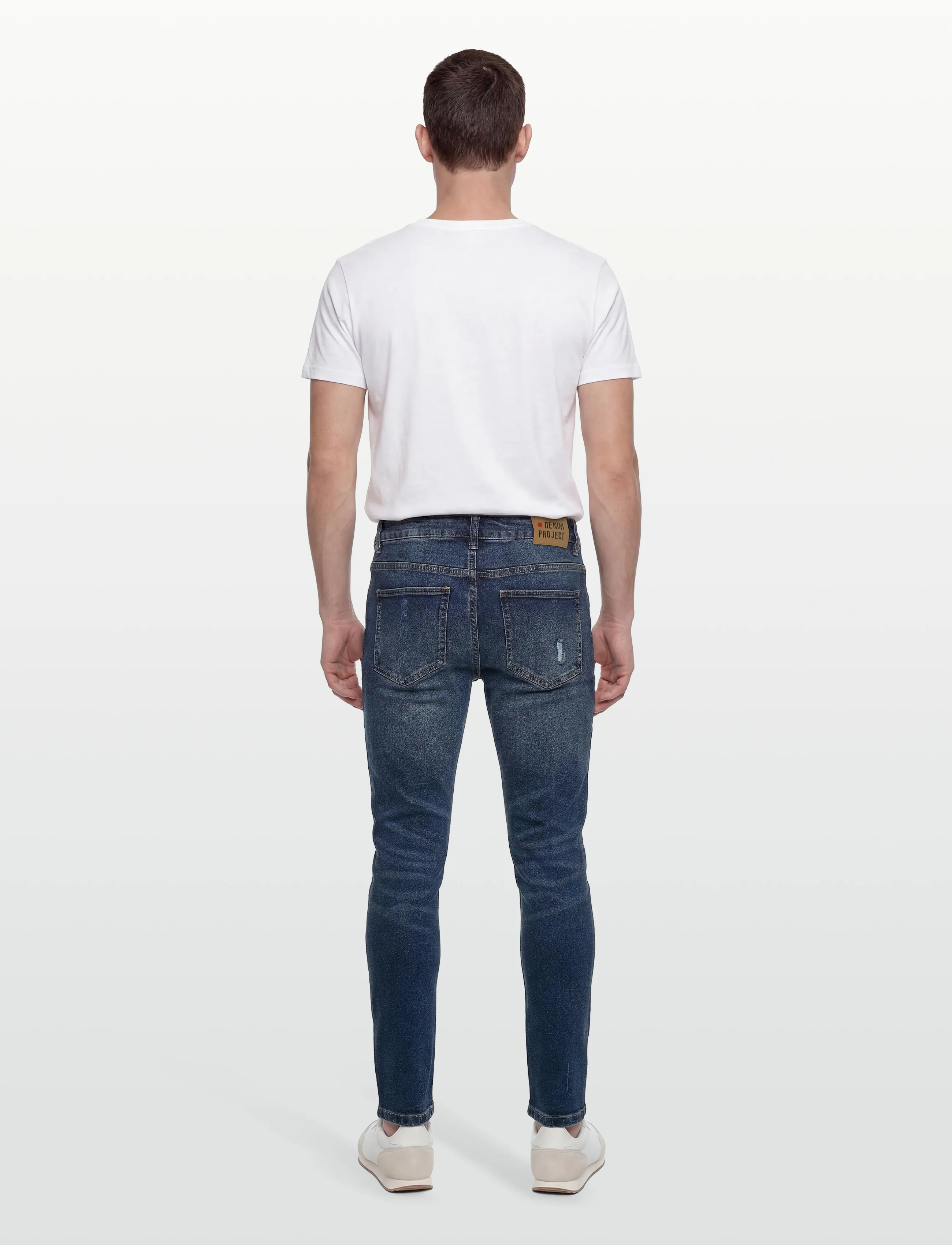 Denim Project - DP MR. RED DESTROY - püksid & teksad - 076 dark blue destroy l30 - 4