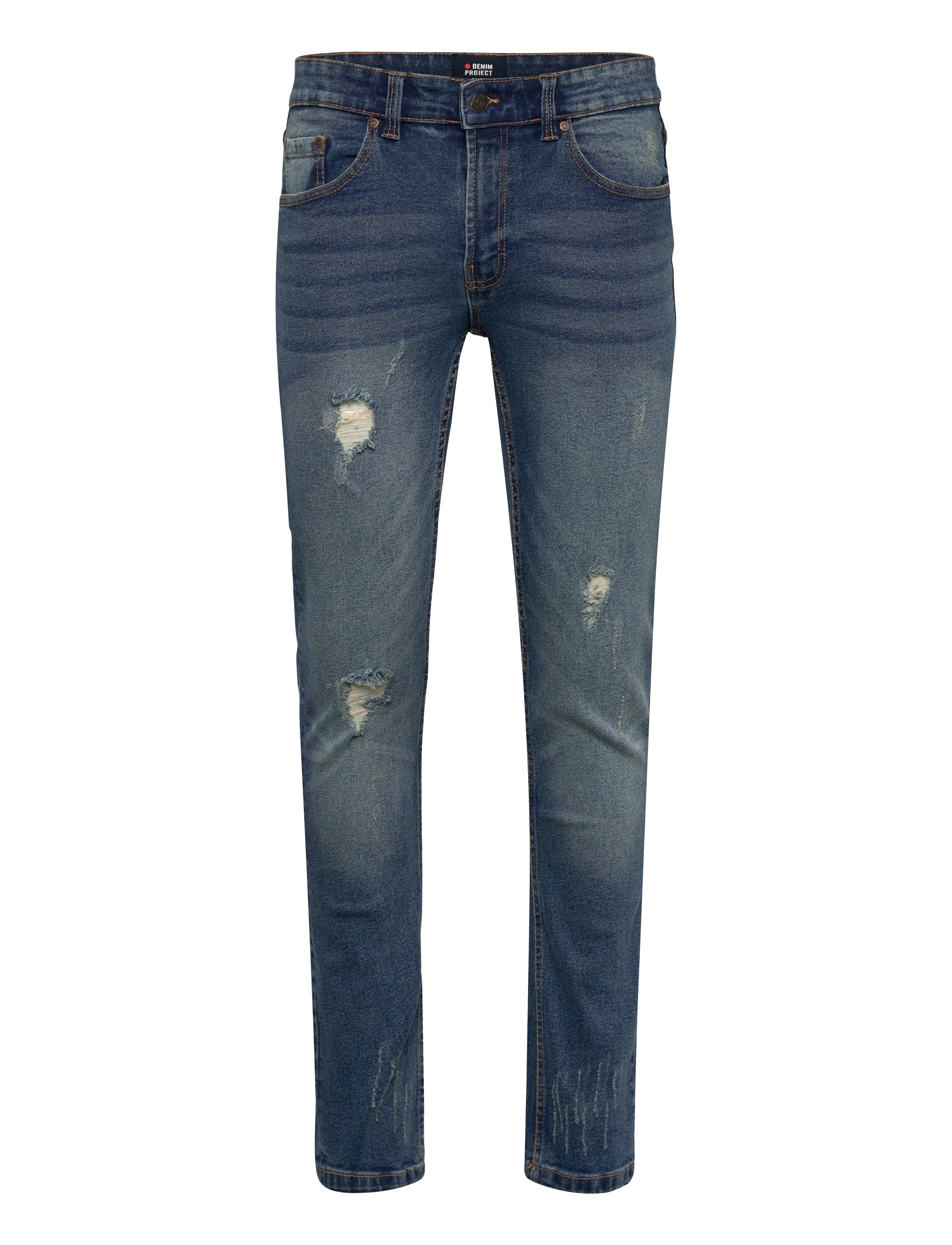 Denim Project DP MR. RED DESTROY - Kläder - 076 DARK BLUE DESTROY L34 / blue