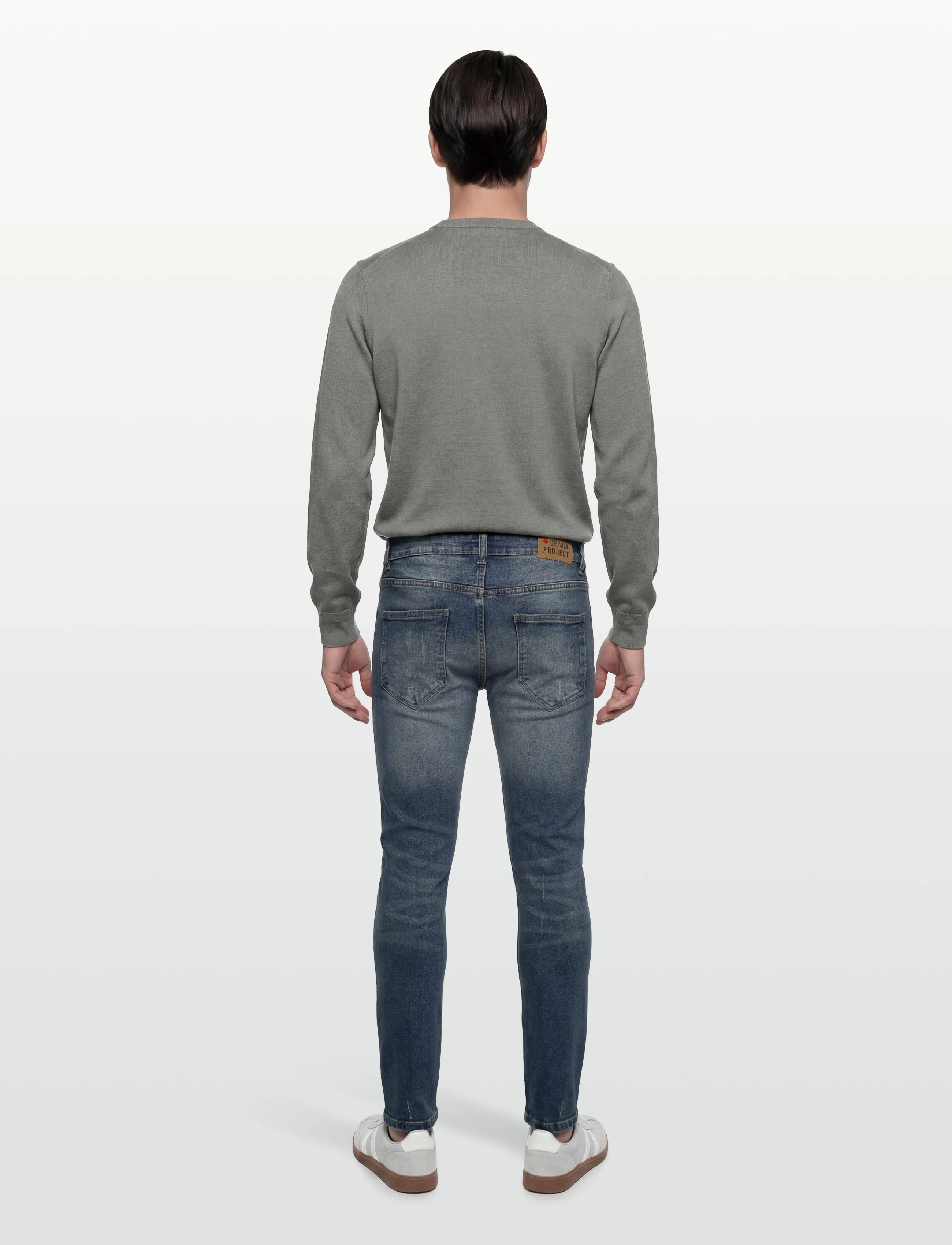 Denim Project - DP MR. RED DESTROY - püksid & teksad - 076 dark blue destroy l34 - 4