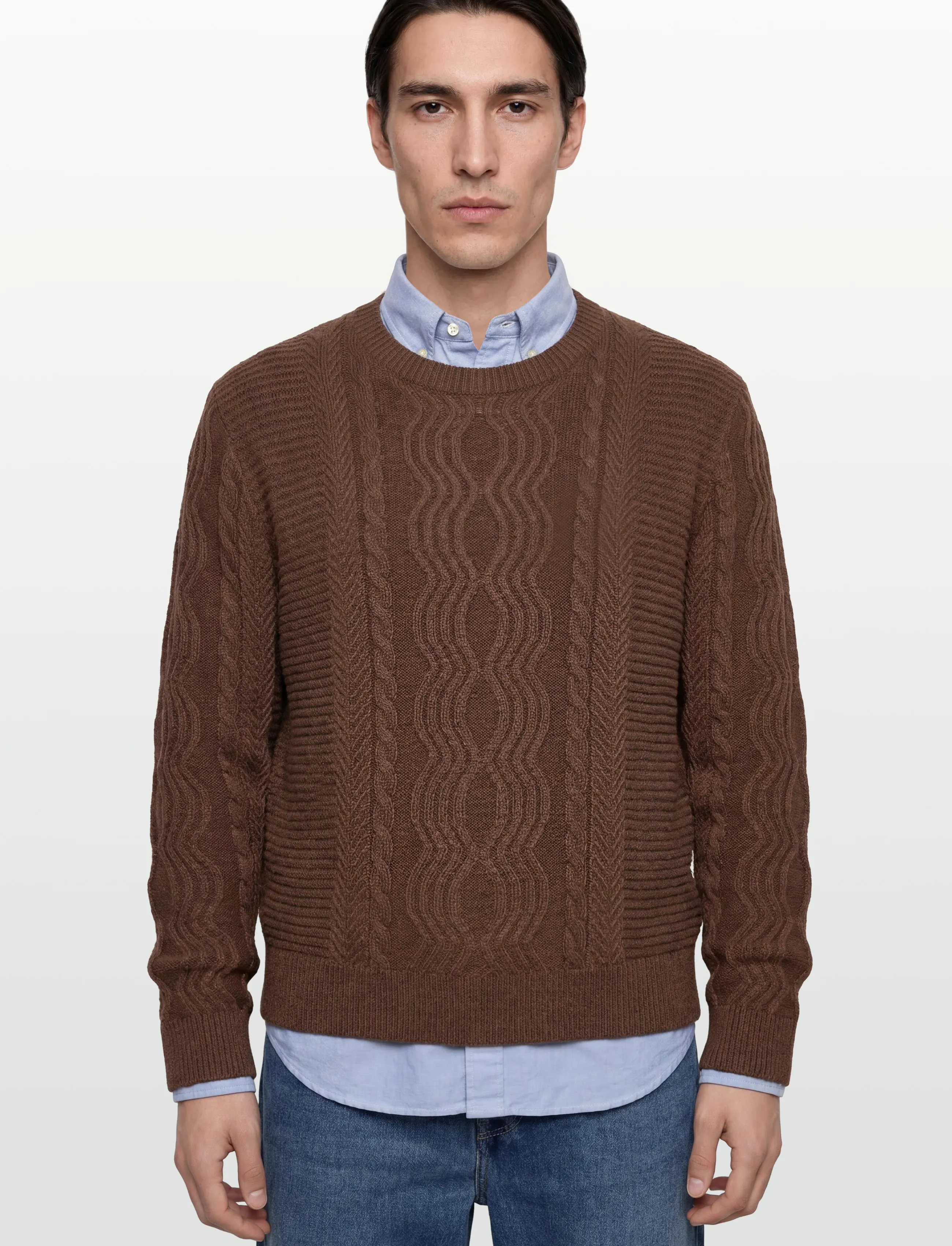 Denim Project - DP SEBASTIAN KNIT - megztiniai - 520 brown carafe - 3